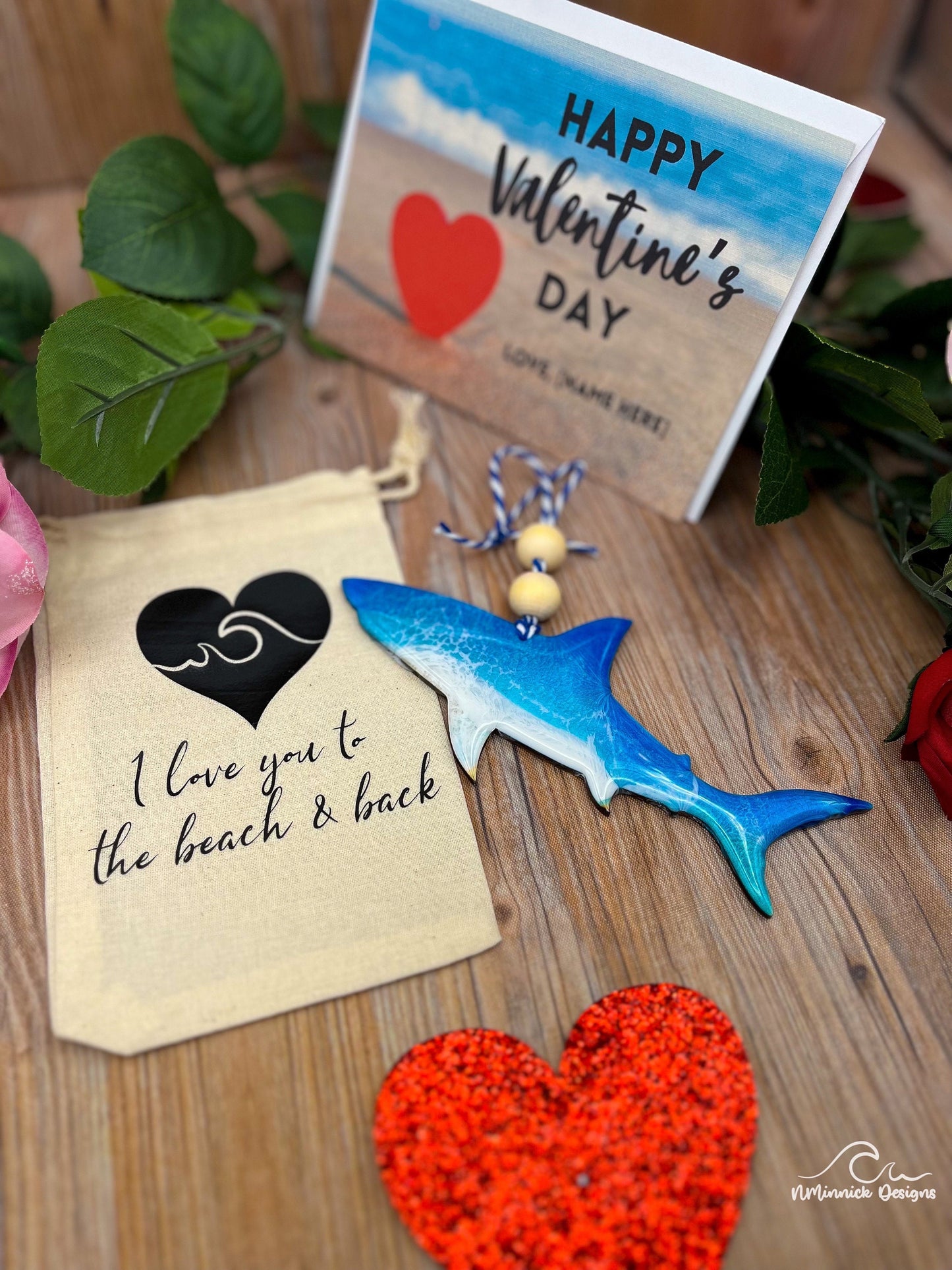Shark Ornament, Valentines Day Gift Box with Custom Card and Ornament Keeper Bag, Shark Gift, Shark Decor