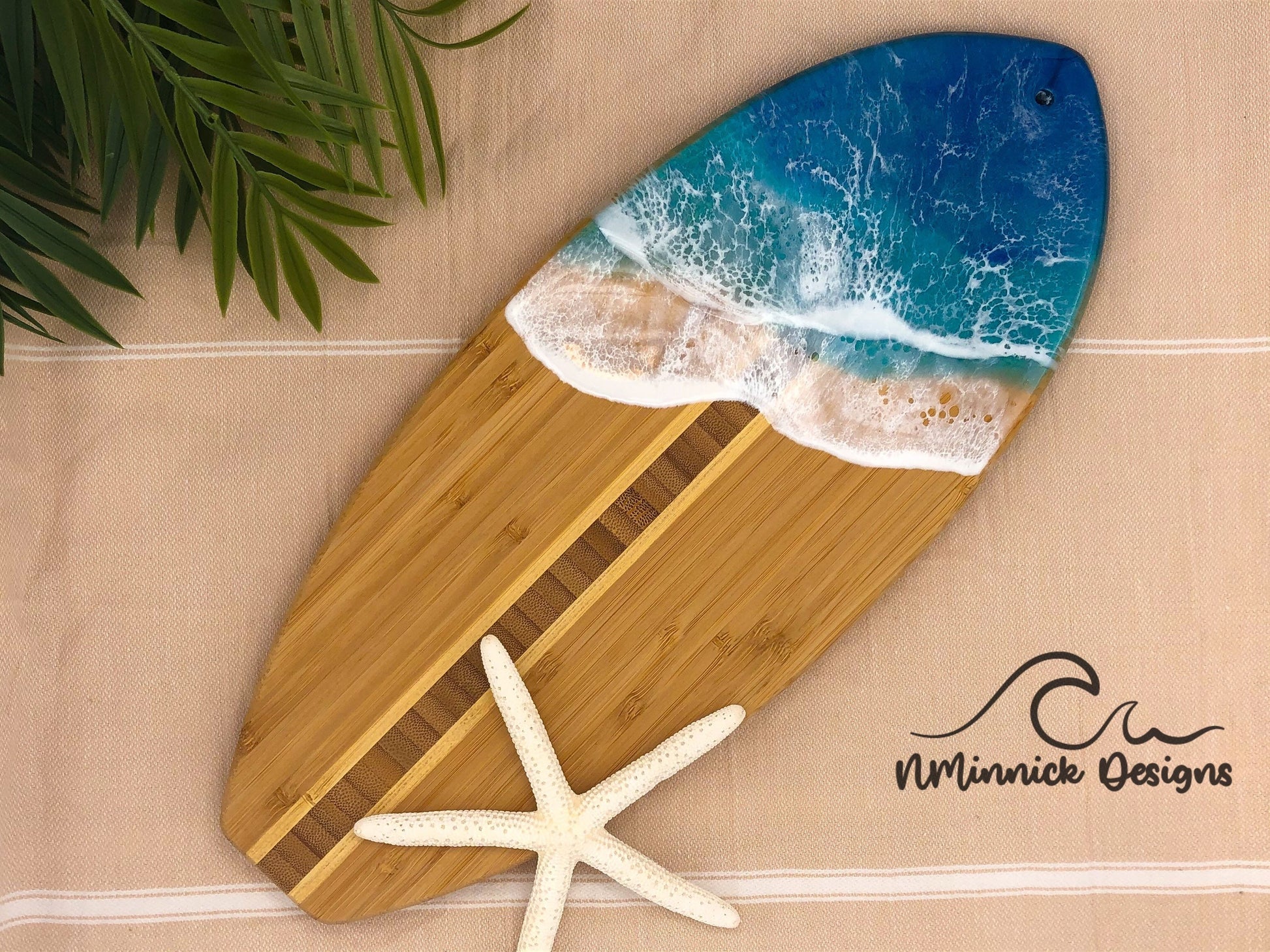 Surf Board Ocean Charcuterie Board