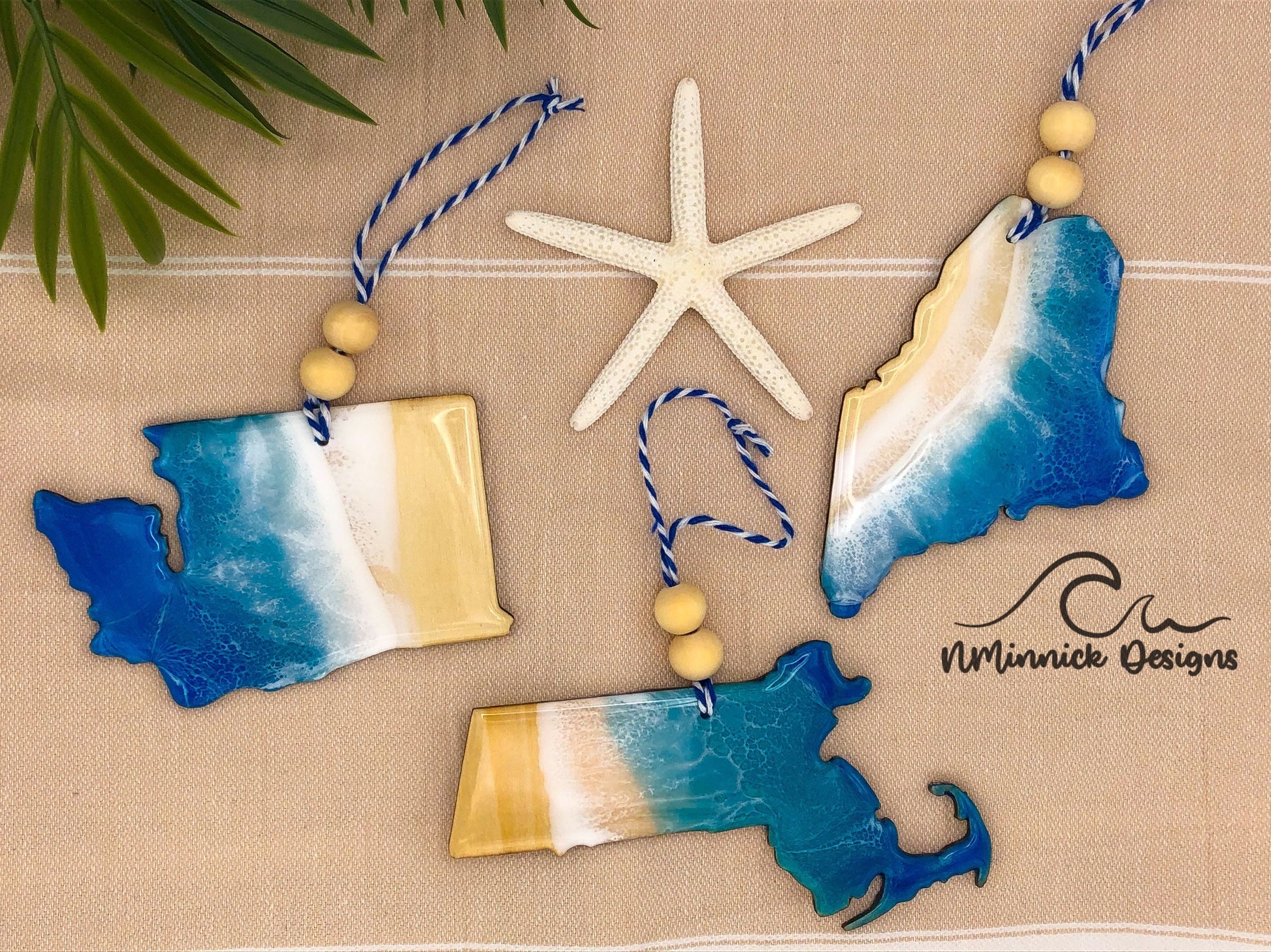 Maine Beach Christmas Ornament