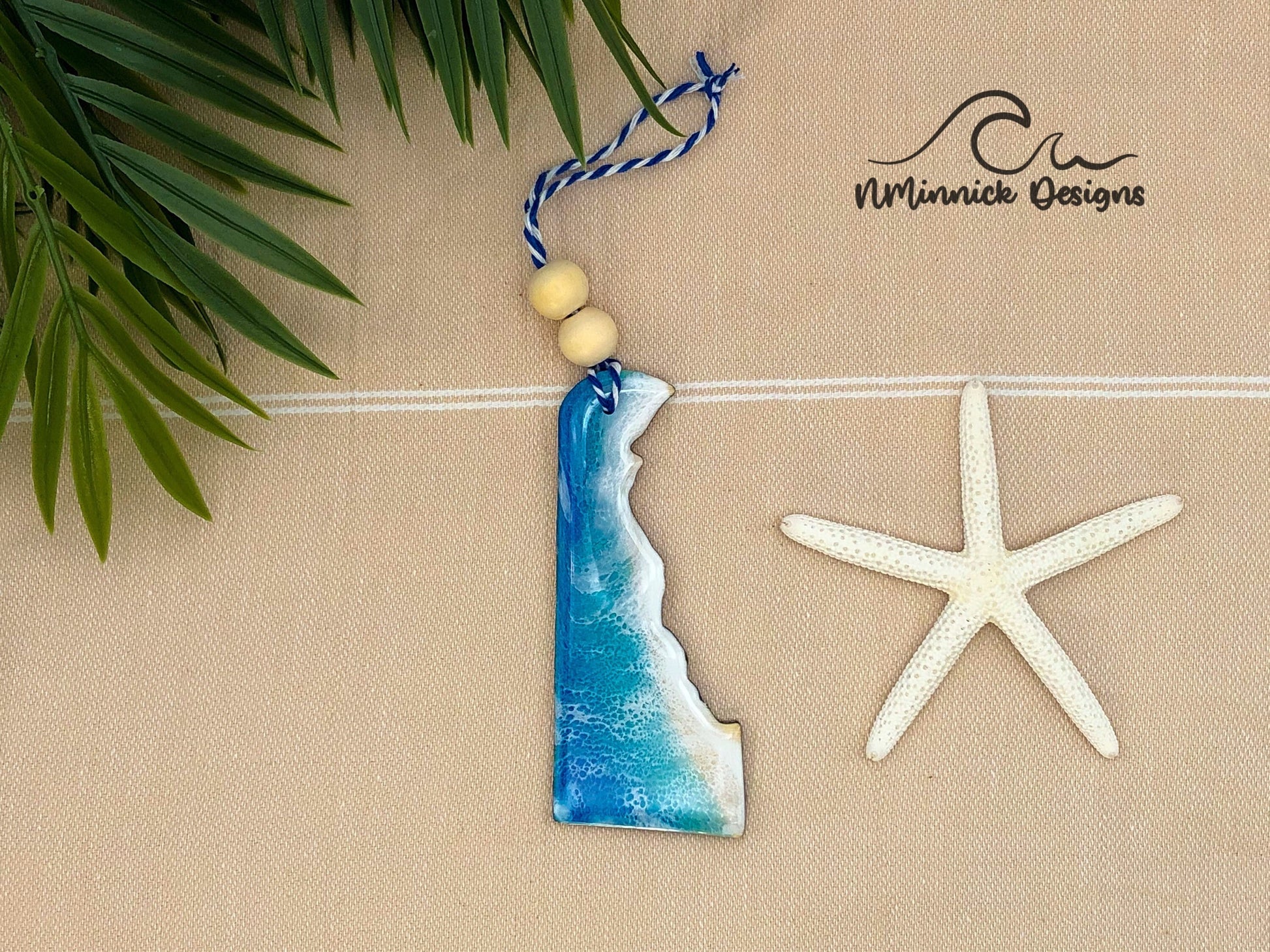 Delaware Beach Christmas Ornament