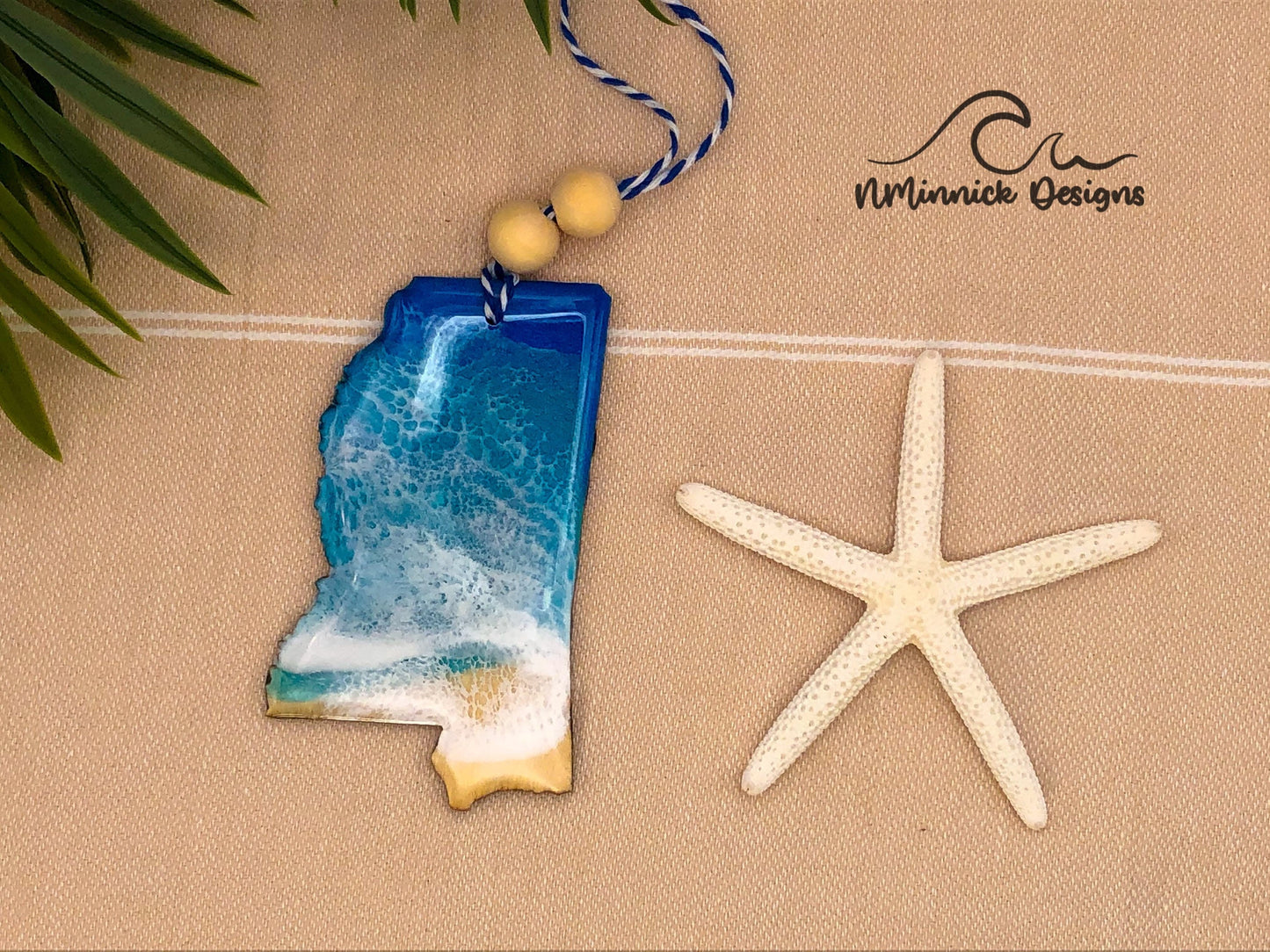 Mississippi Beach Christmas Ornament