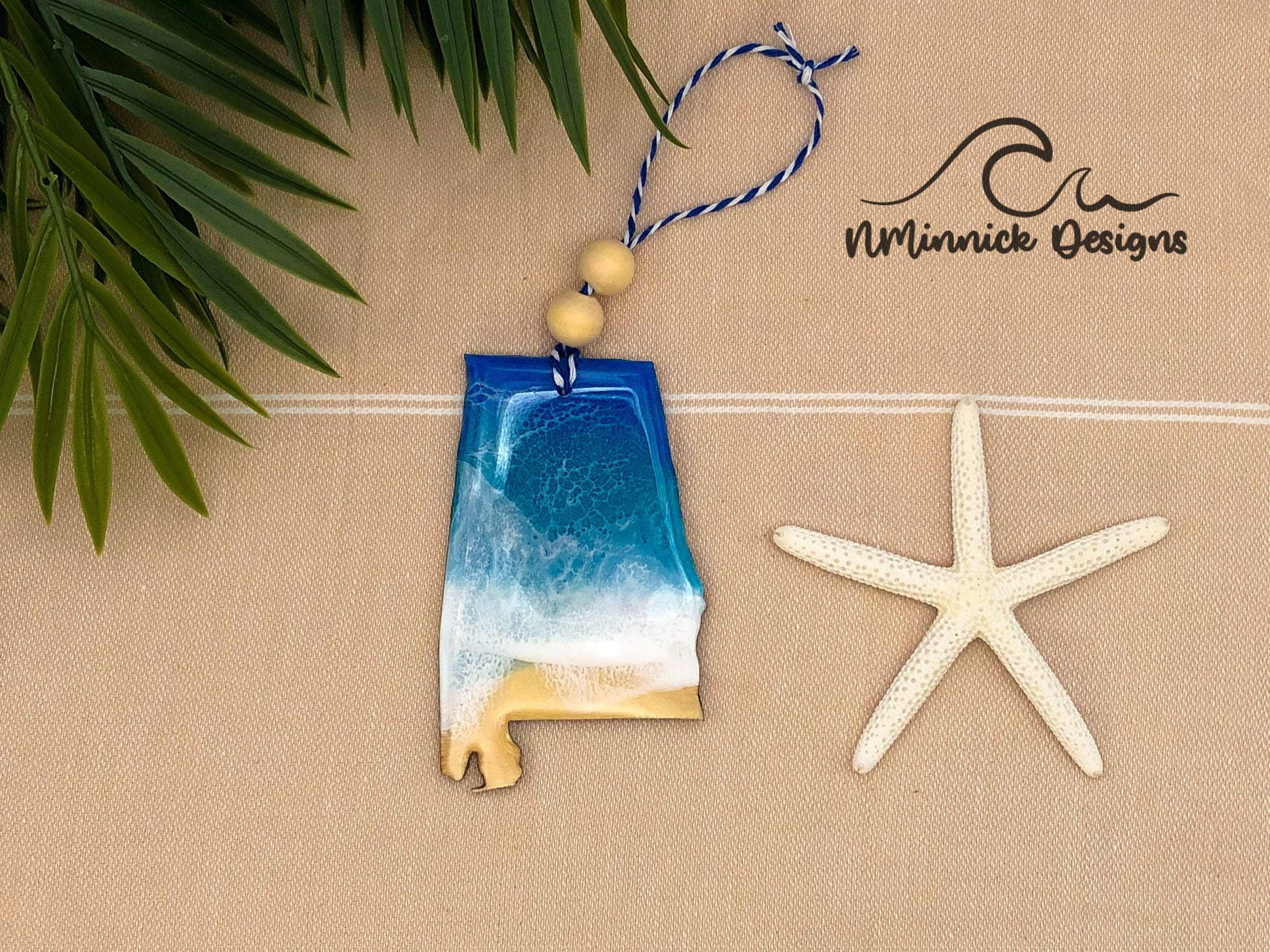 Alabama Beach Christmas Ornament