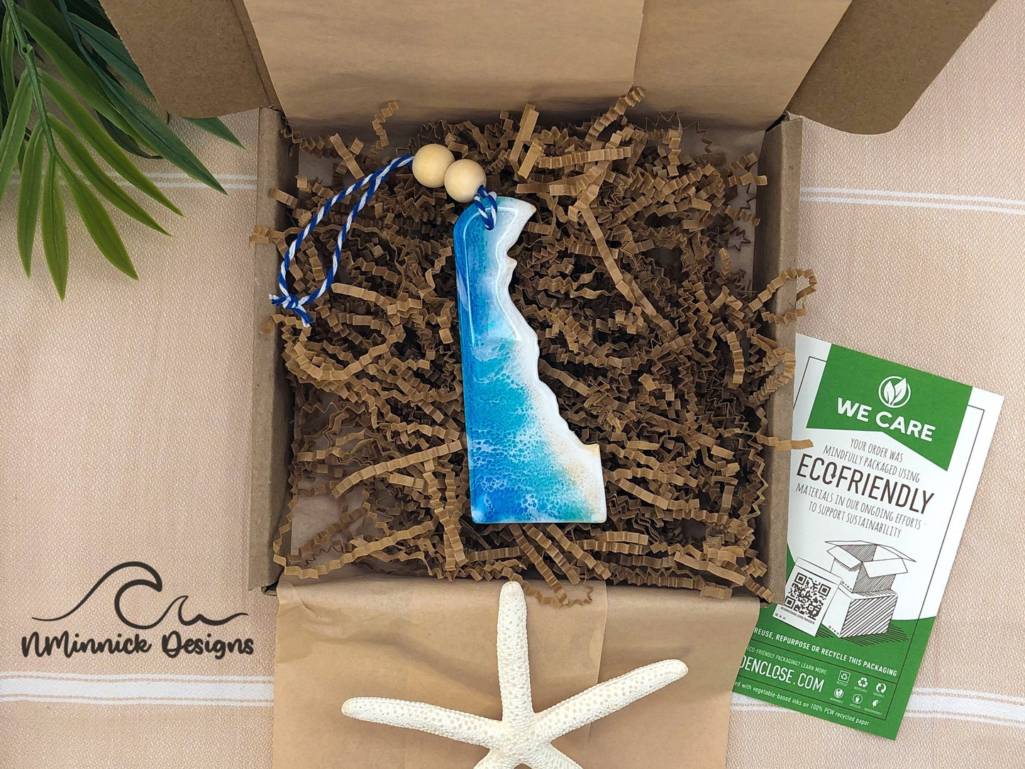 Delaware Beach Christmas Ornament