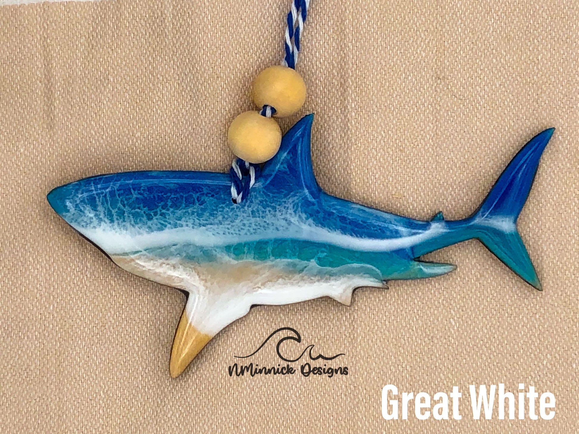 Shark Beach Christmas Ornament