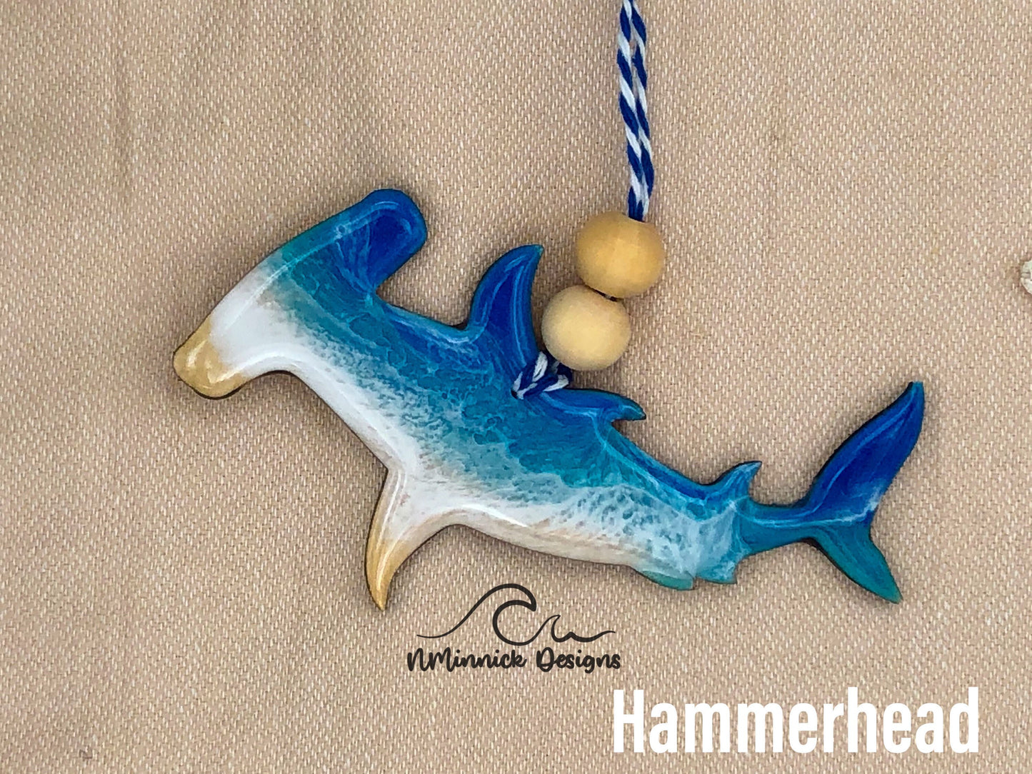 Shark Beach Christmas Ornament