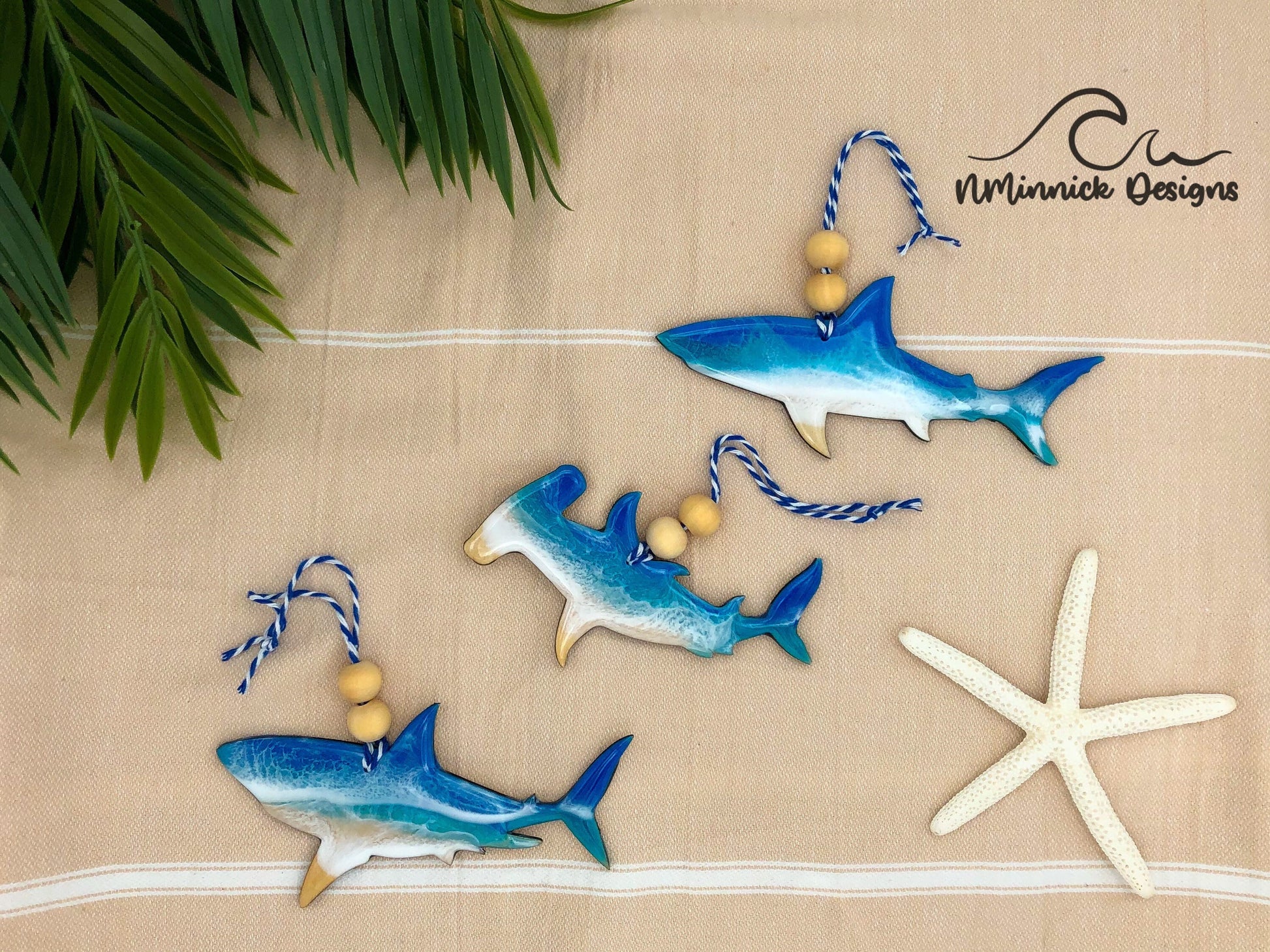Shark Beach Christmas Ornament