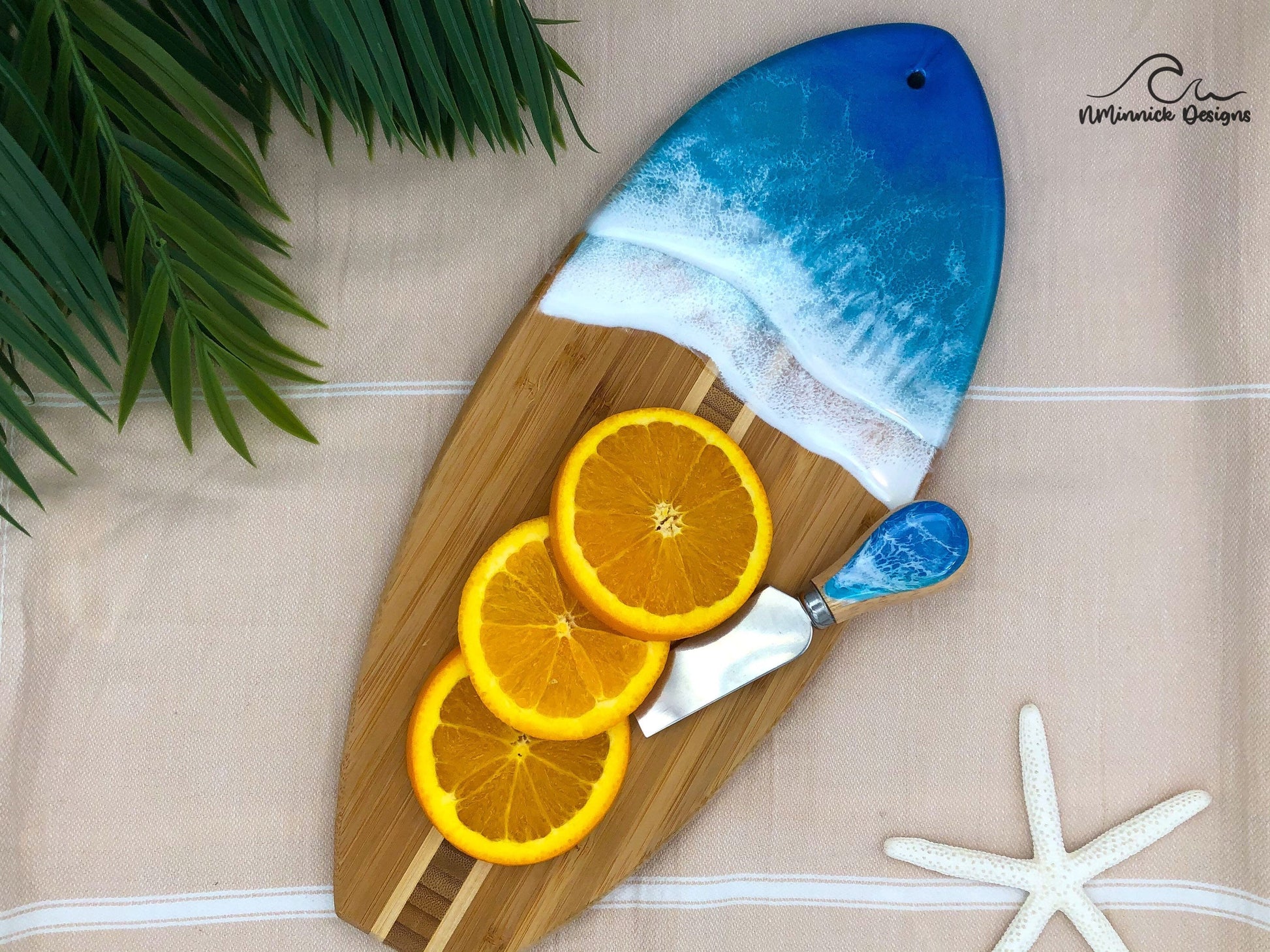 Surf Board Ocean Charcuterie Board