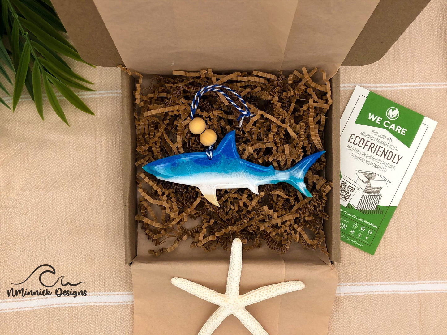 Shark Beach Christmas Ornament