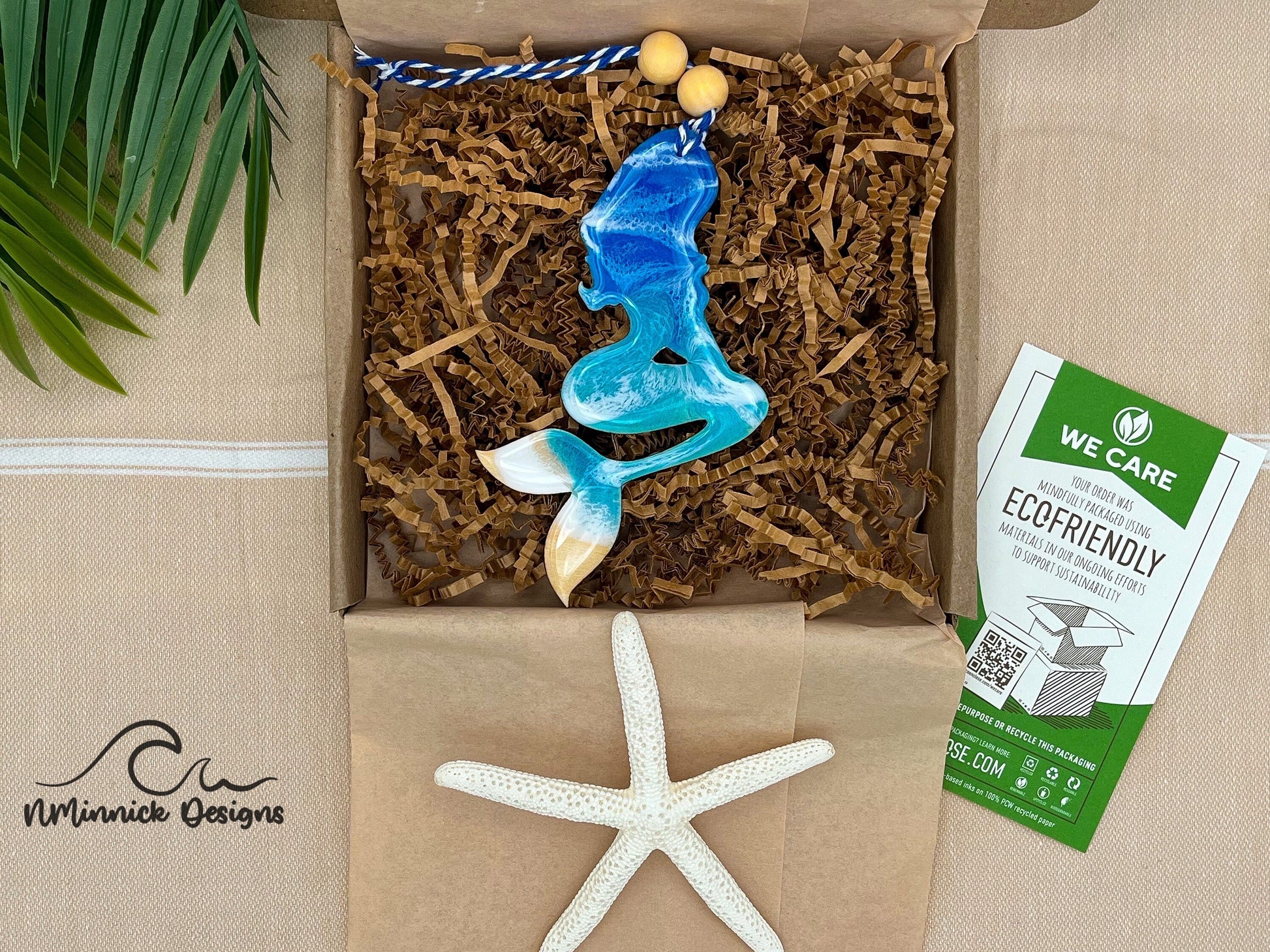 Mermaid Beach Christmas Ornament