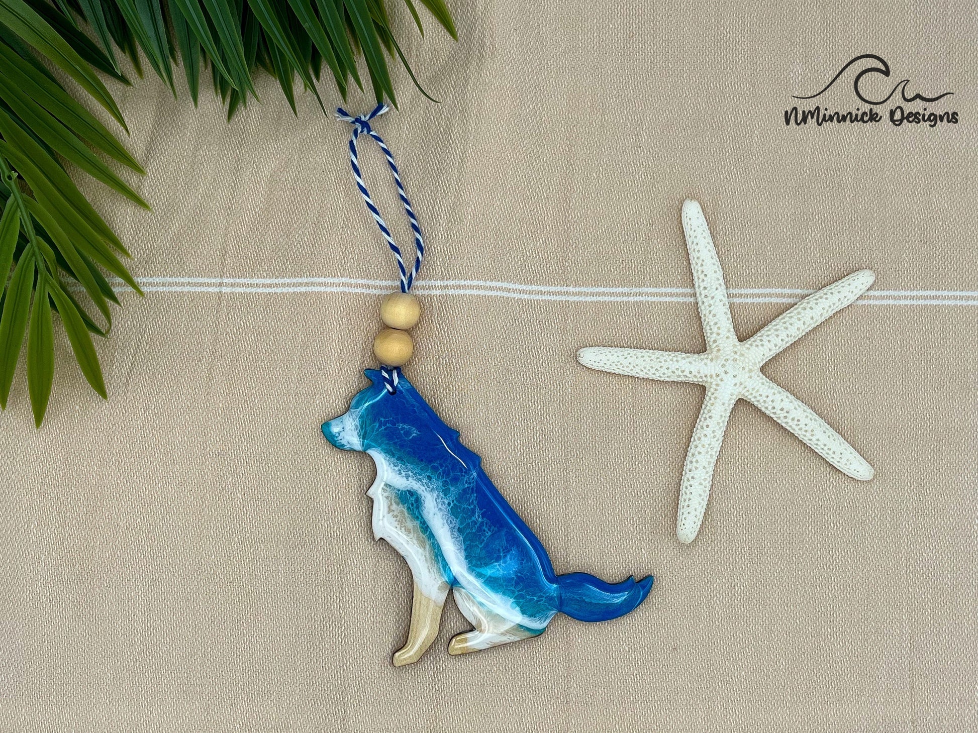 Beach Dog Christmas Ornament - Pet Memorial Ornament