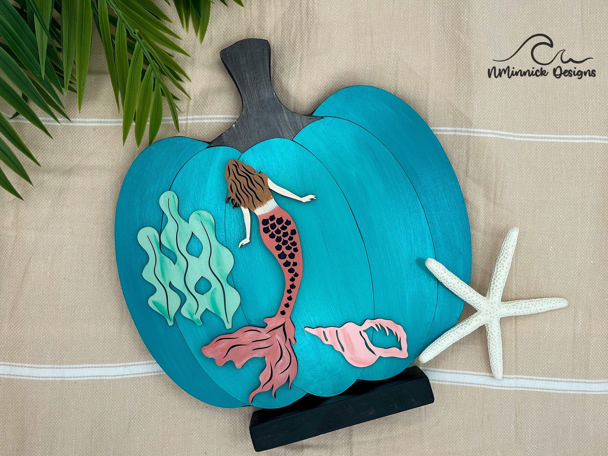 Coastal Pumpkin Fall Table Decor - Mermaid