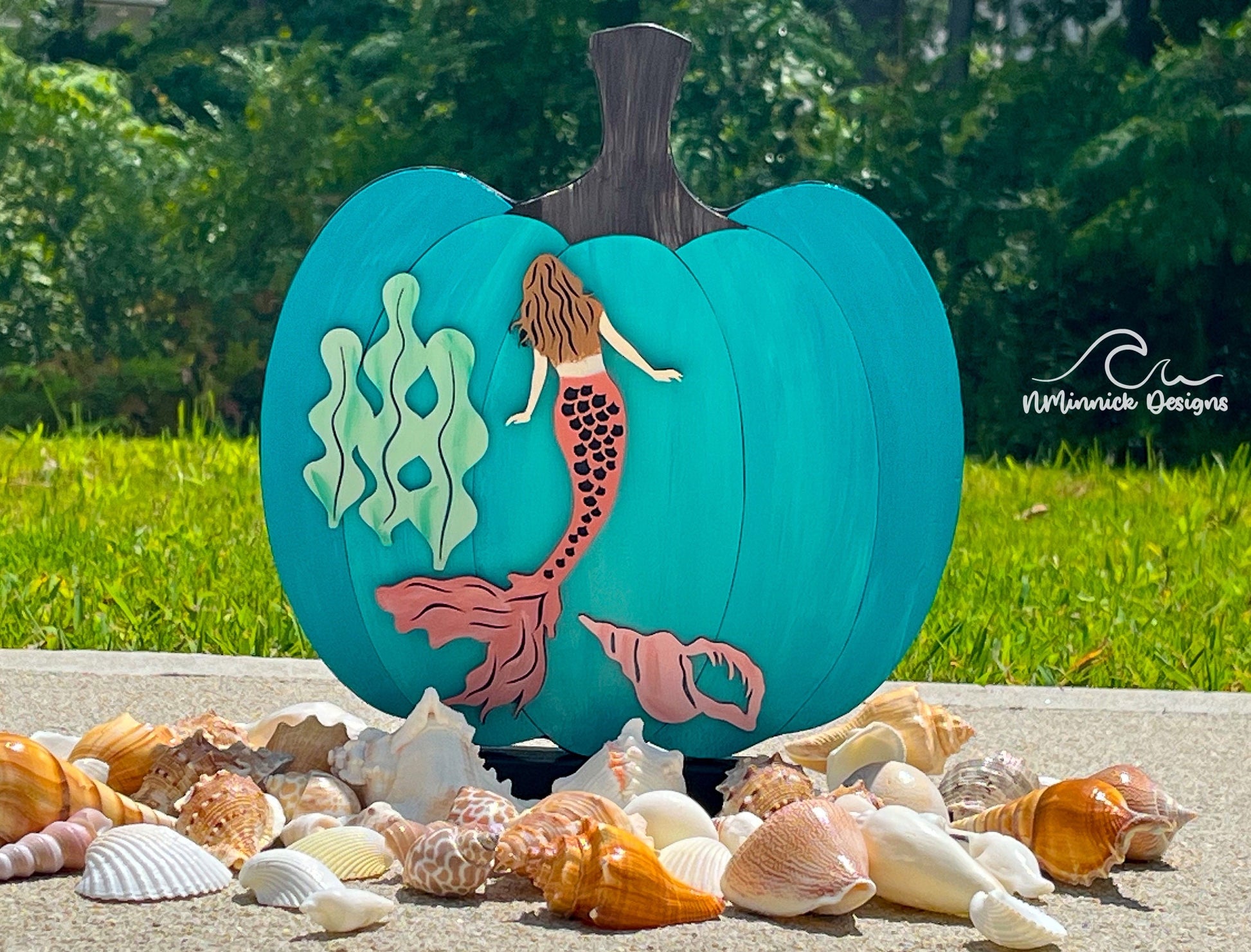 Coastal Pumpkin Fall Table Decor - Mermaid
