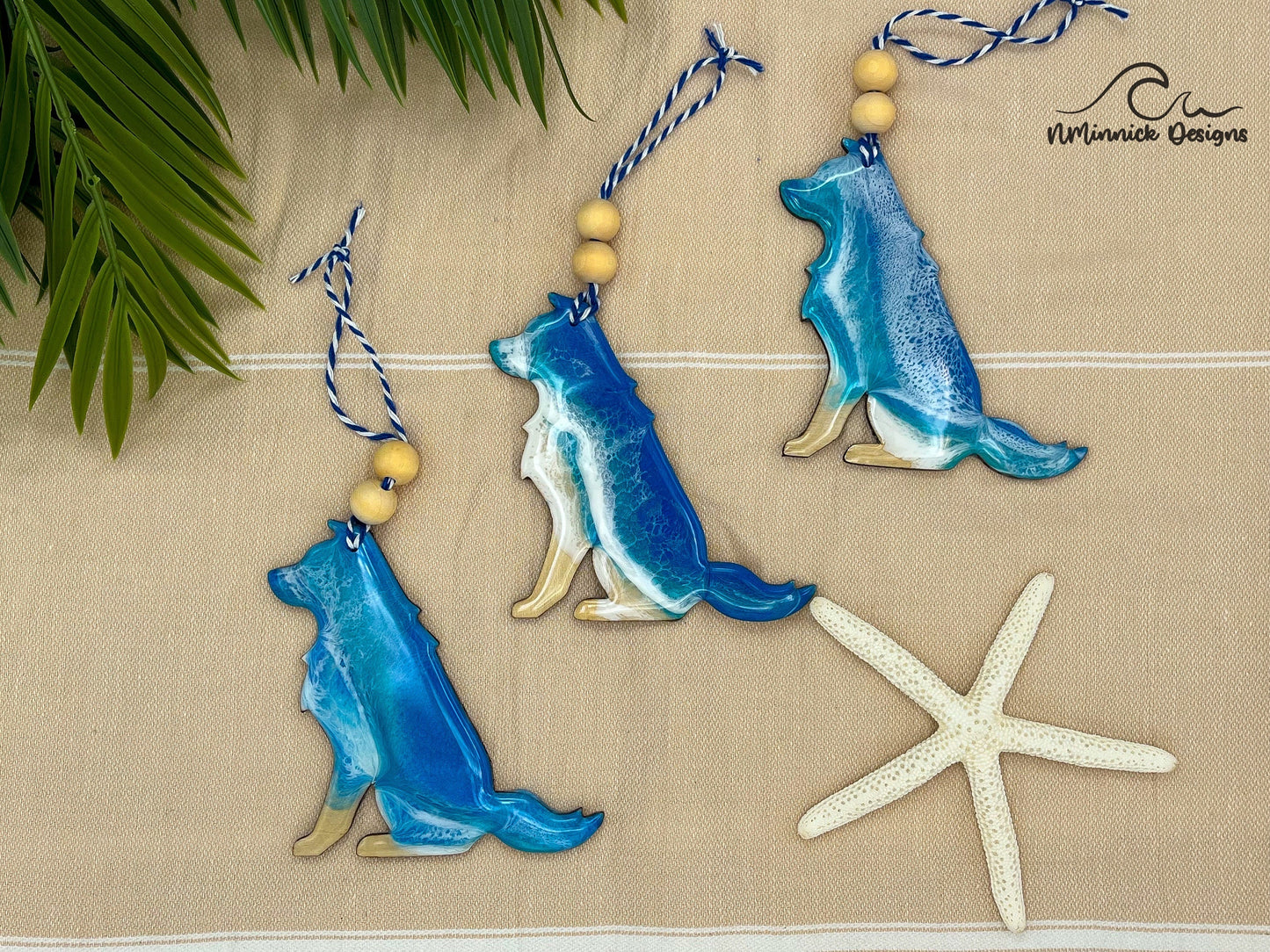 Beach Dog Christmas Ornament - Pet Memorial Ornament