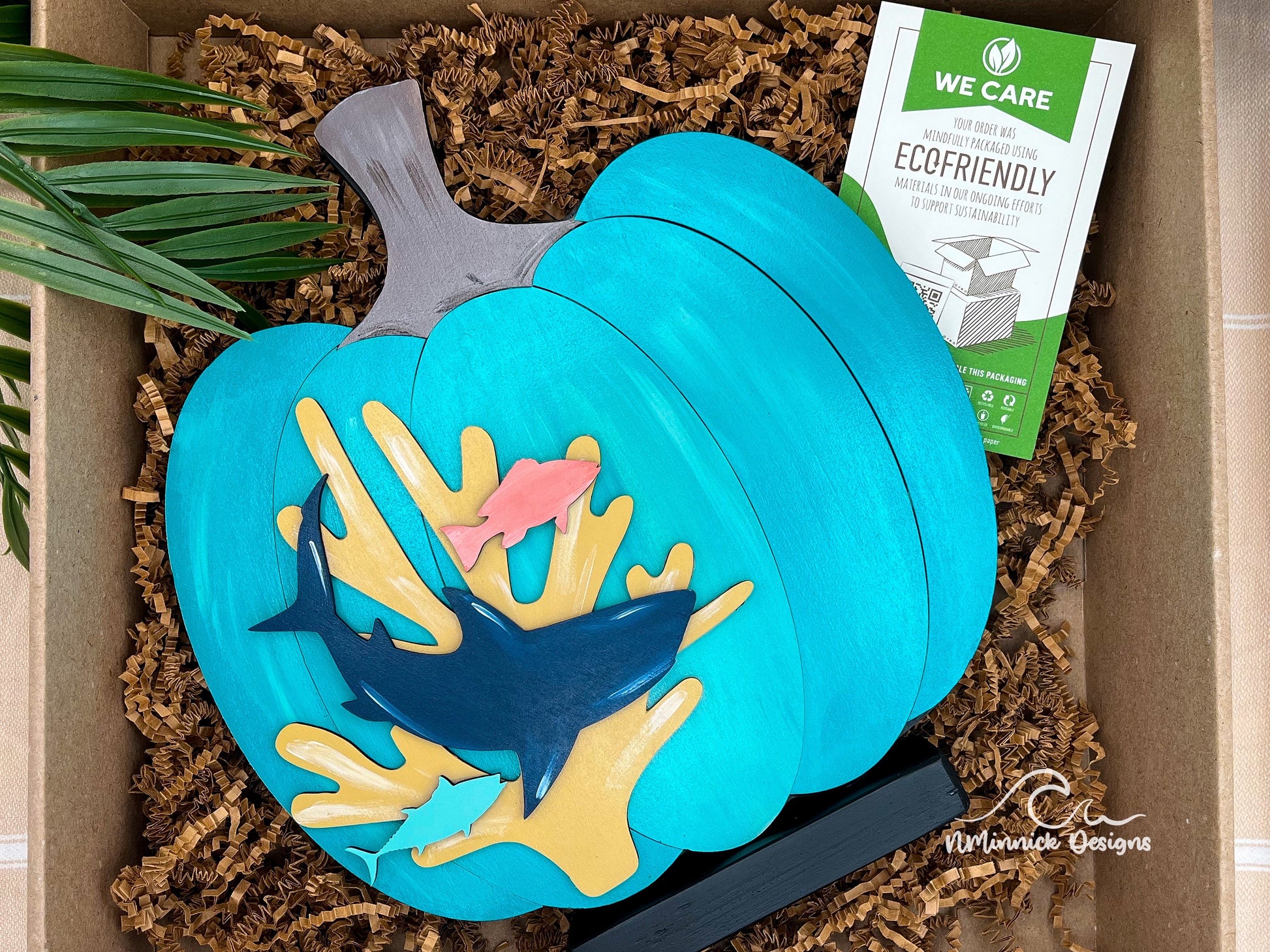 Coastal Pumpkin Fall Table Decor - Shark