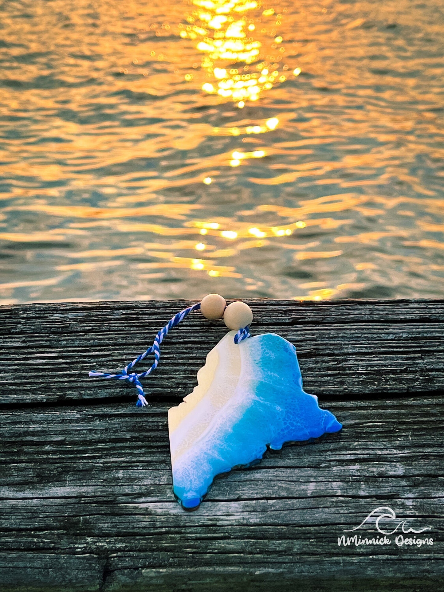 Maine Beach Christmas Ornament