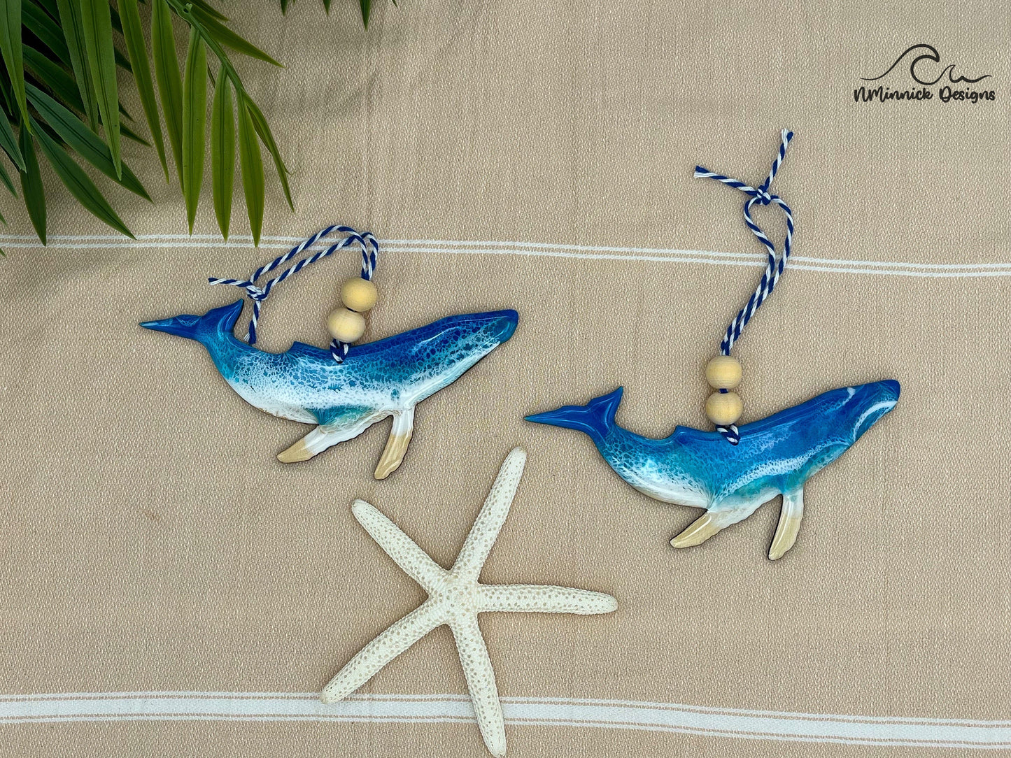 Humpback Whale Beach Christmas Ornament