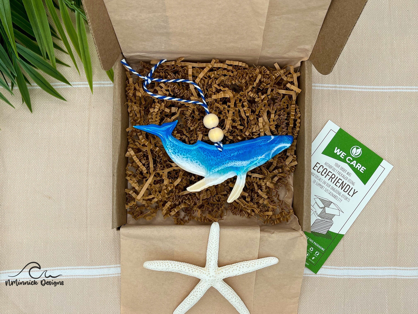 Humpback Whale Beach Christmas Ornament