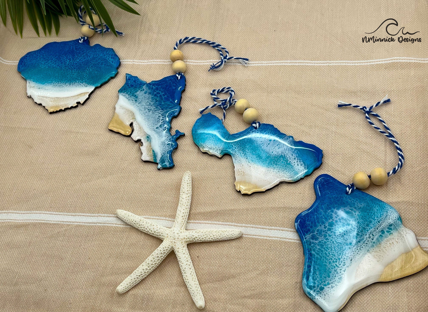 Hawaii Beach Christmas Ornaments - Hawaii, Maui, Oahu, Kauai