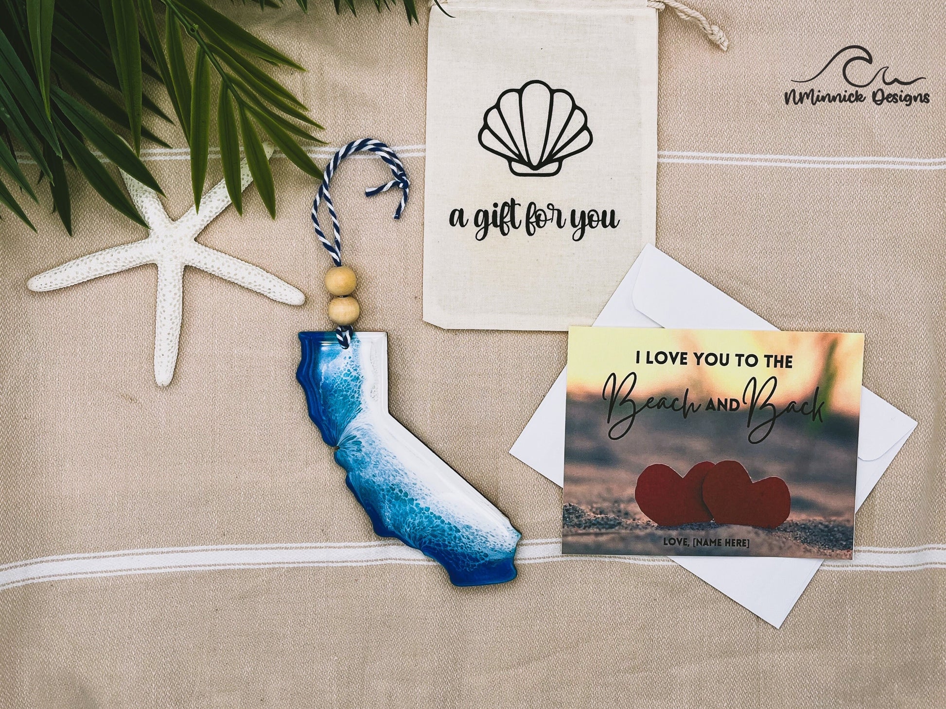 California Ornament Gift Box with Keepsake Ornament Gift Bag and Custom Card