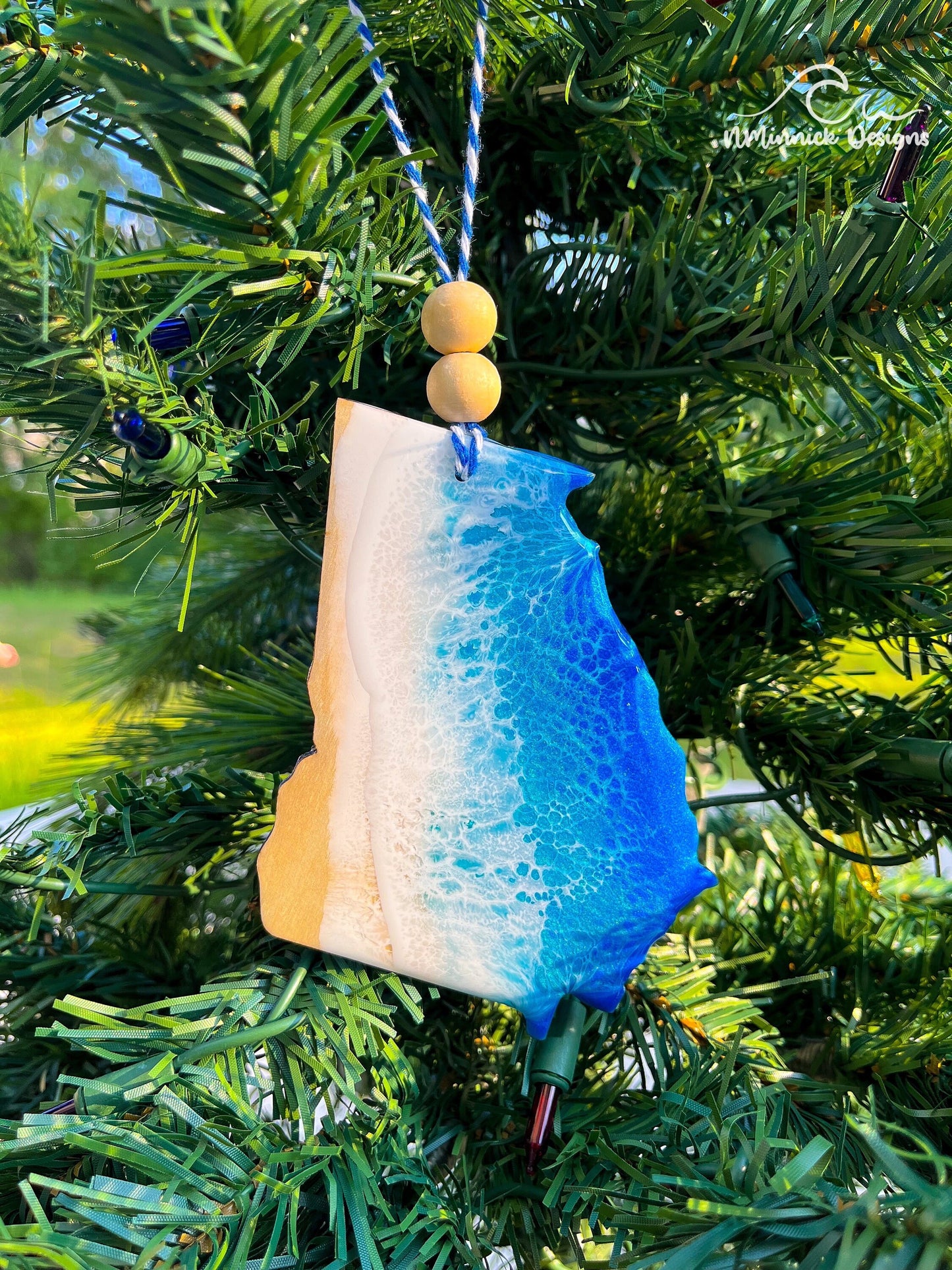 Georgia Ocean Ornament Gift Box with Keepsake Ornament Gift Bag and Custom Card