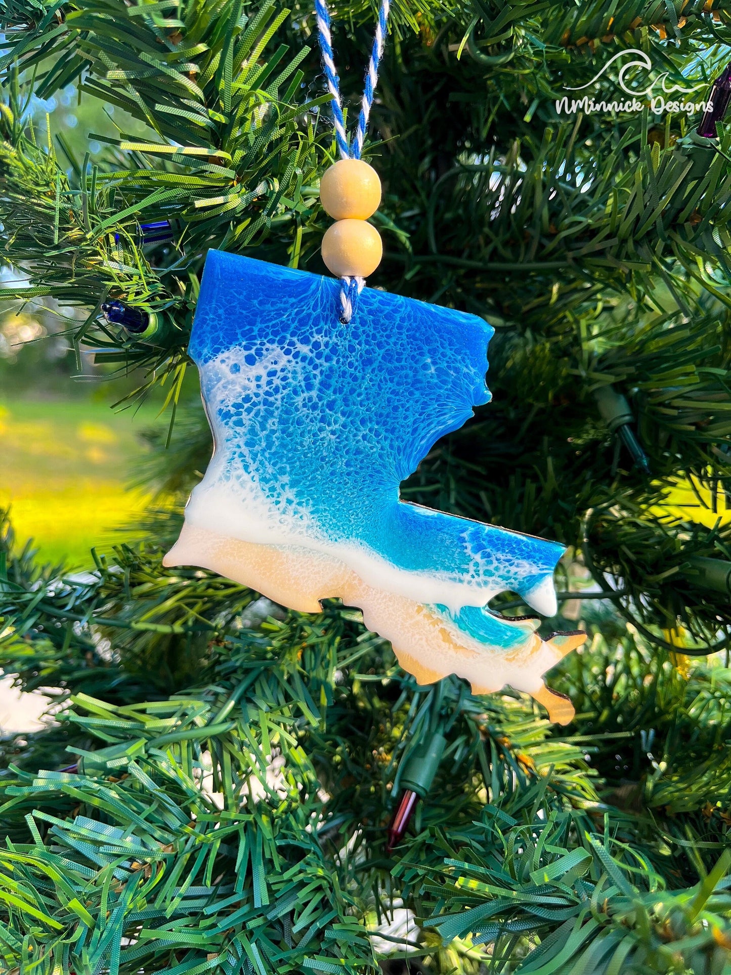 Louisiana Beach Christmas Ornament
