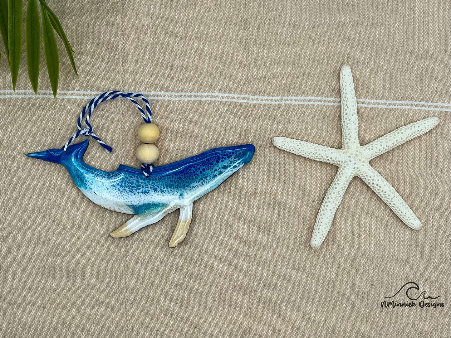 Humpback Whale Beach Christmas Ornament