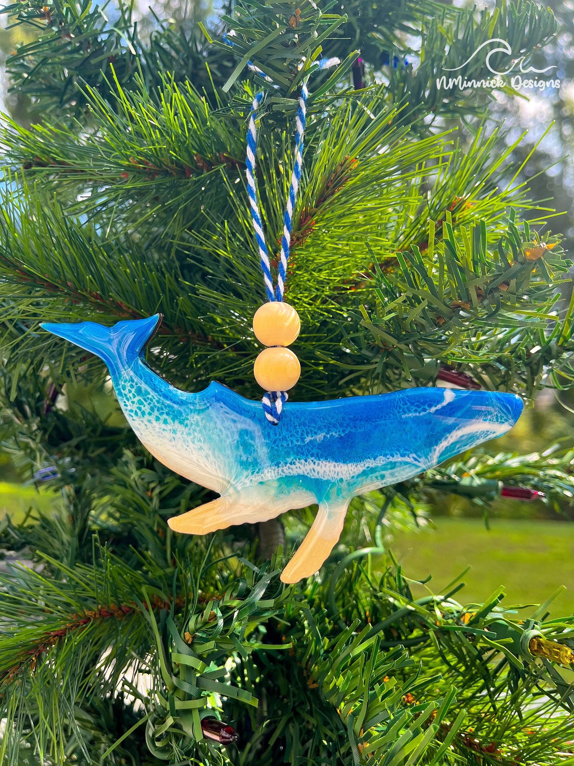 Humpback Whale Beach Christmas Ornament