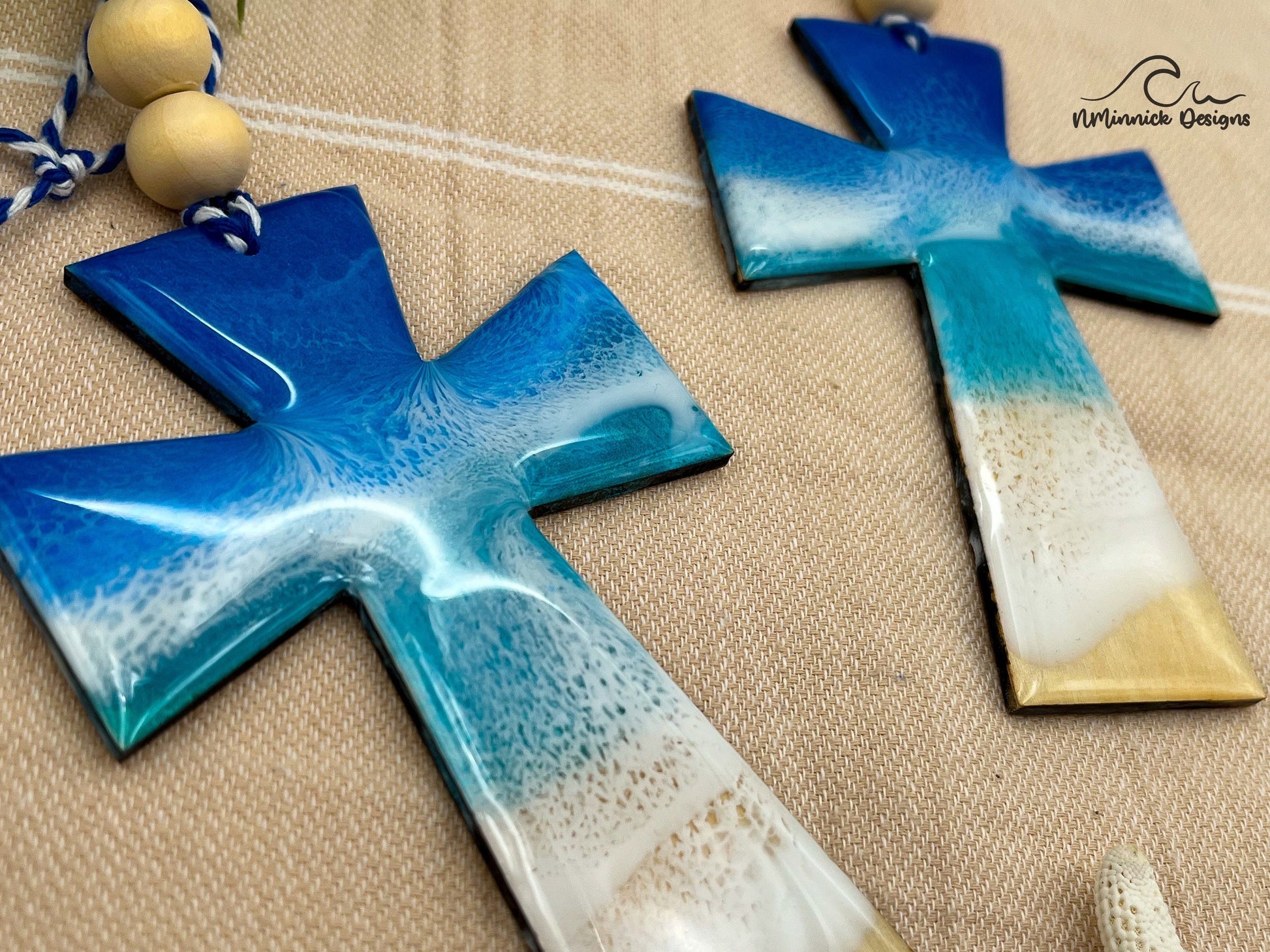 Beach Cross Christmas Ornament