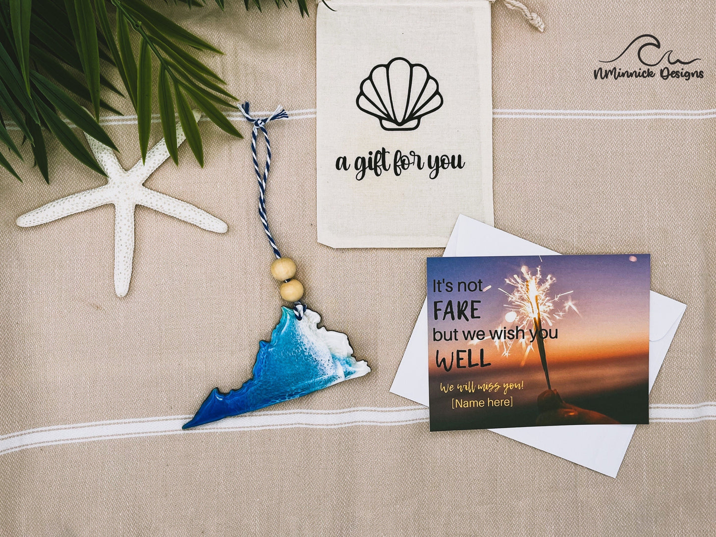 Virginia Beach Ornament Gift Box with Keepsake Gift Bag and Custom Card