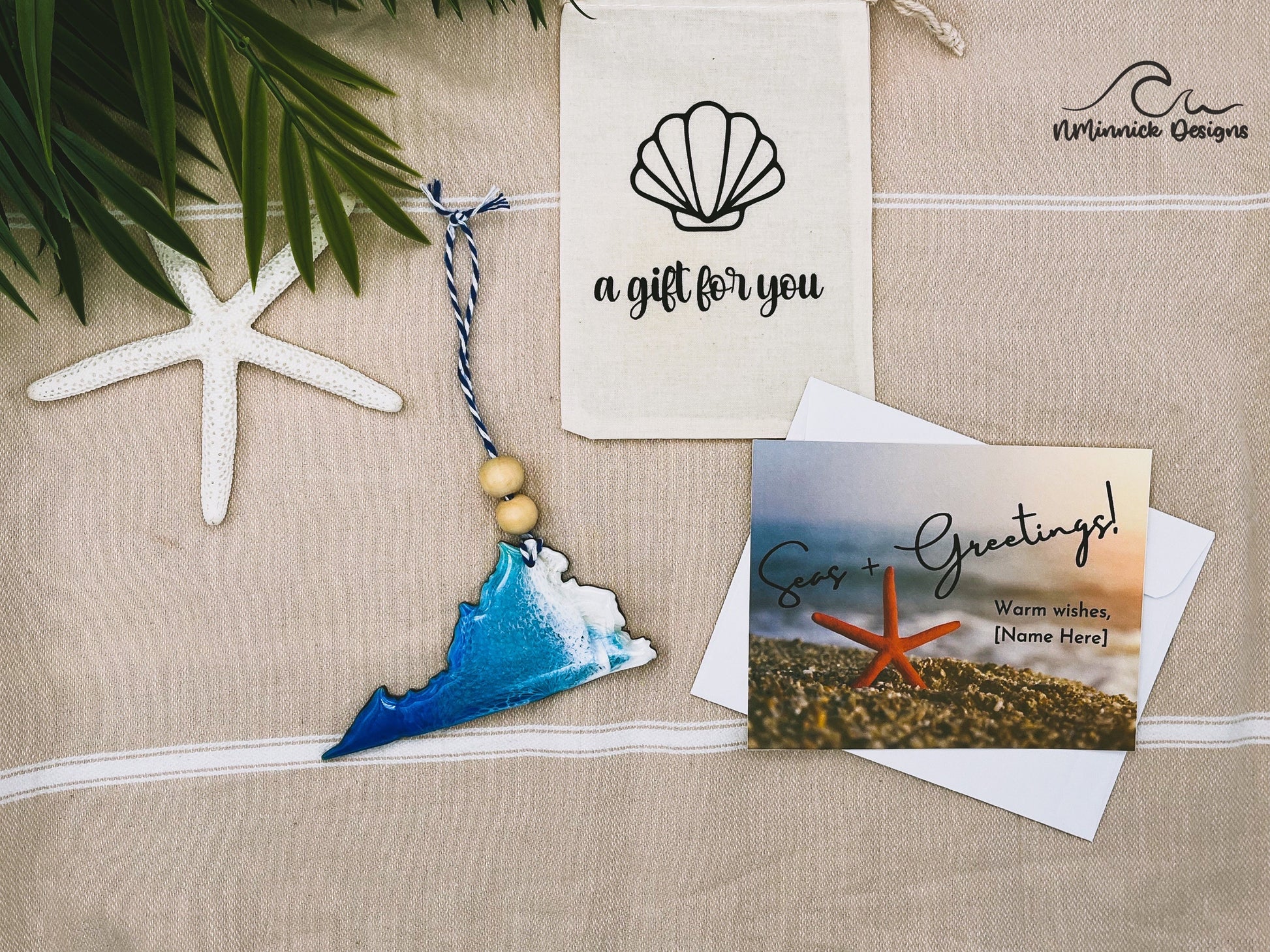 Virginia Beach Ornament Gift Box with Keepsake Gift Bag and Custom Card