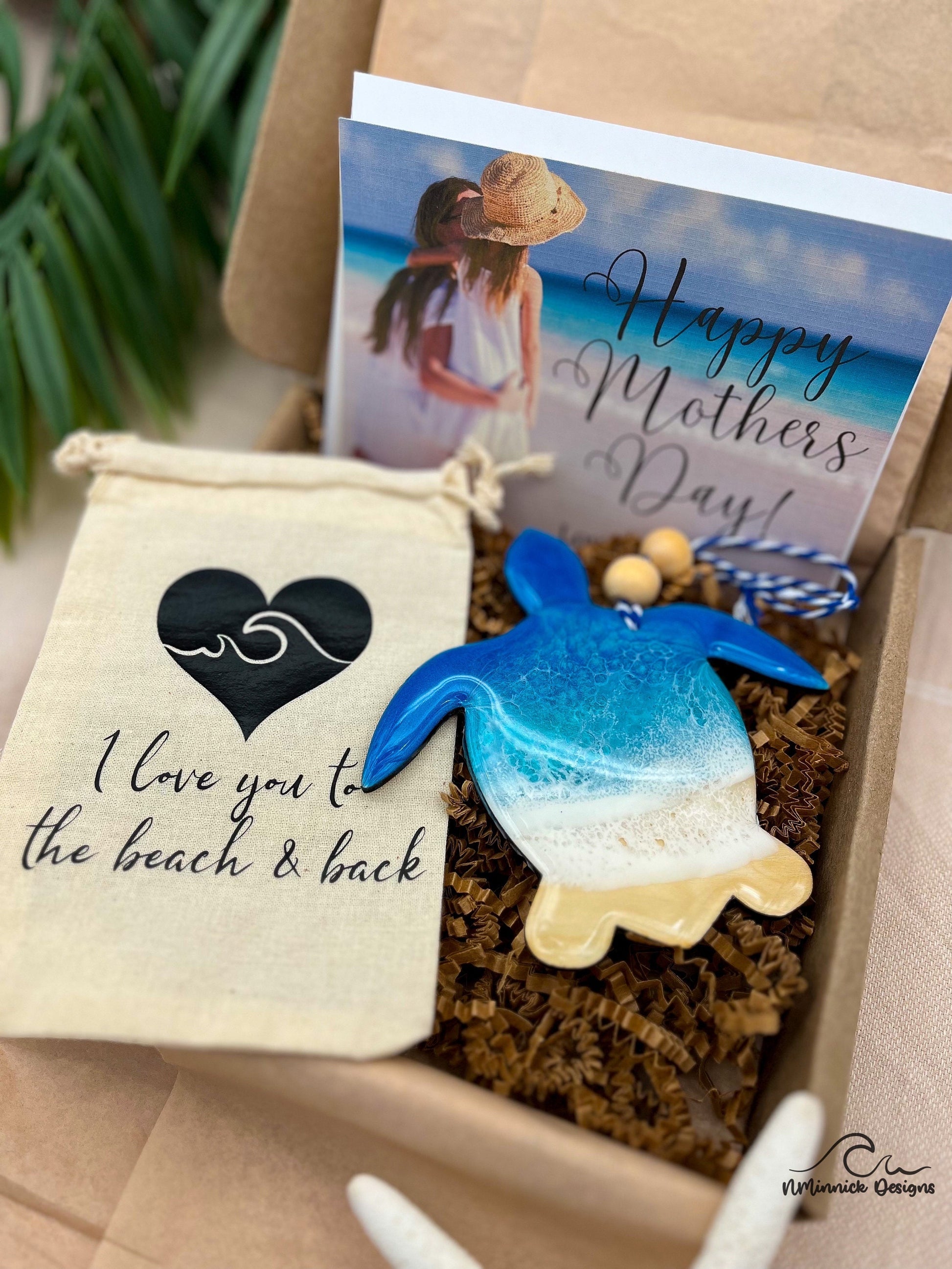 Sea Turtle Ornament Gift Box with Keepsake Gift Bag and Custom Card