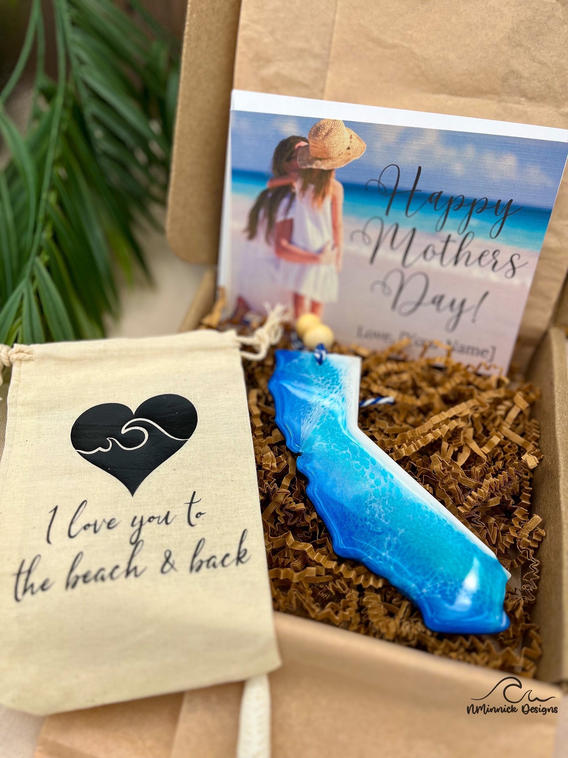 California Ornament Gift Box with Keepsake Ornament Gift Bag and Custom Card