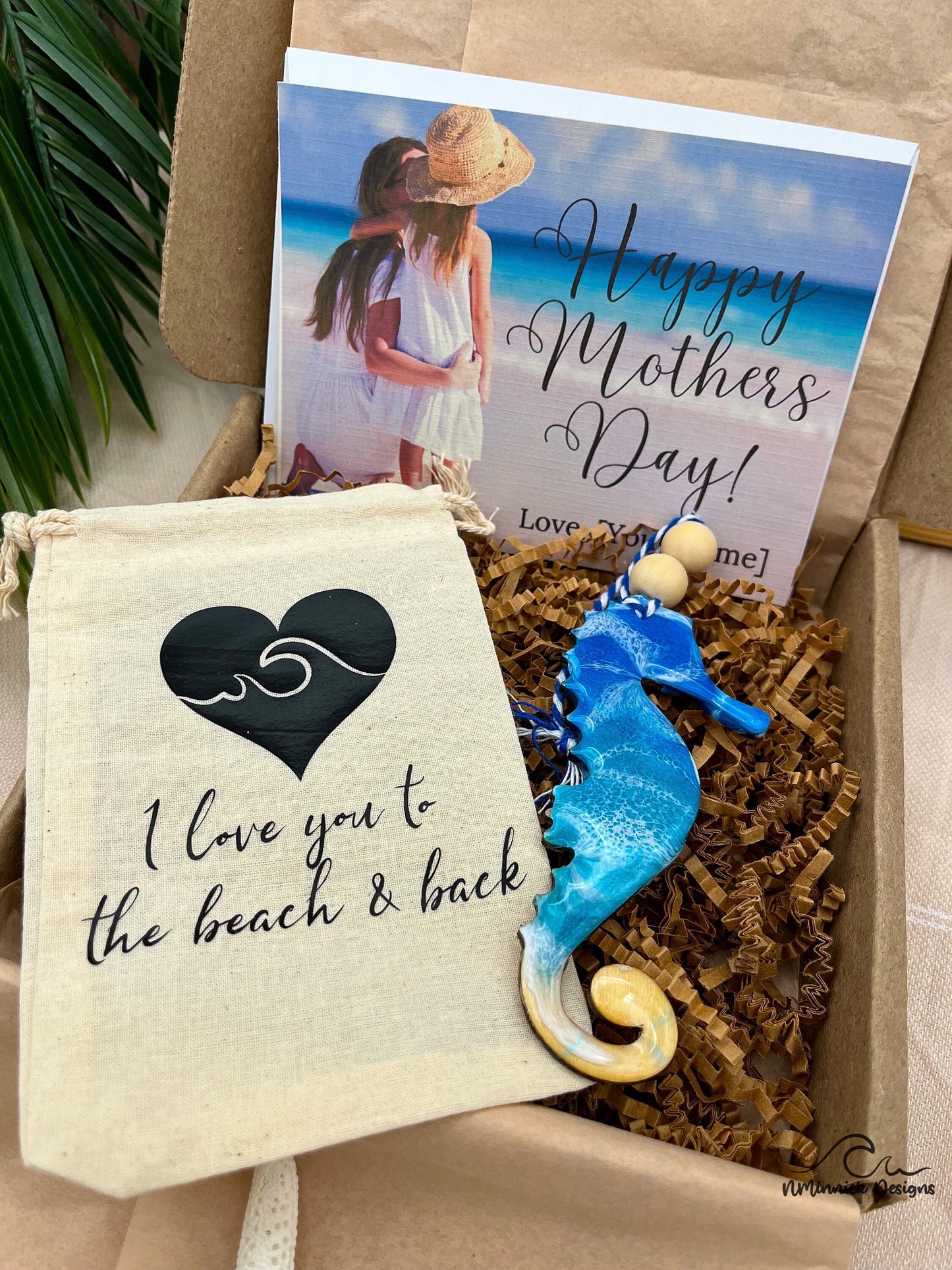 Seahorse Ornament Gift Box with Keepsake Gift Bag and Custom Card