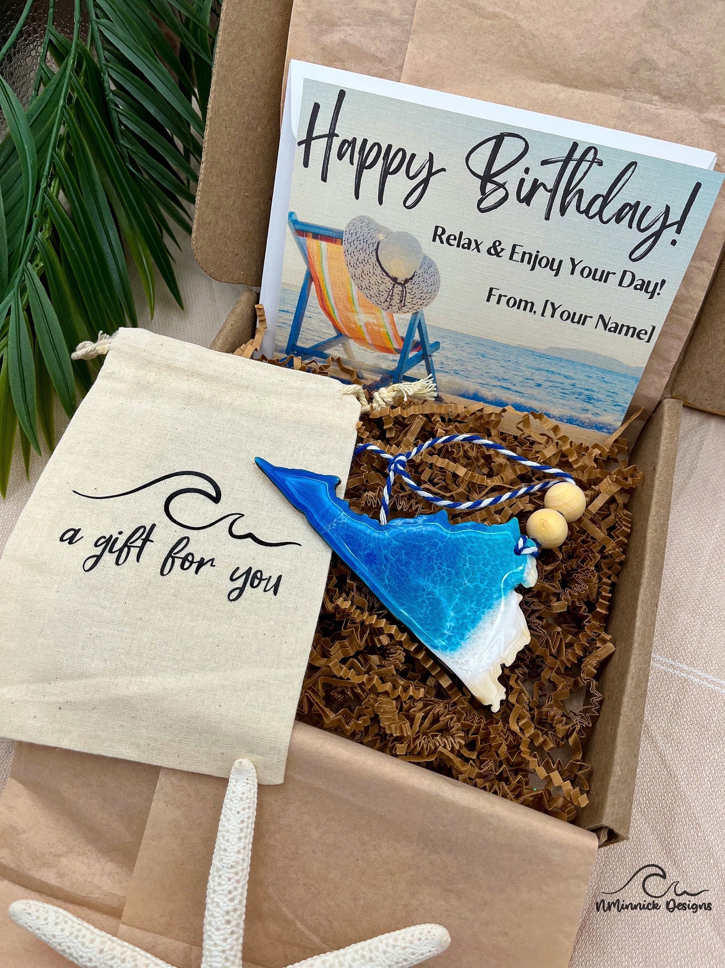 Virginia Beach Ornament Gift Box with Keepsake Gift Bag and Custom Card