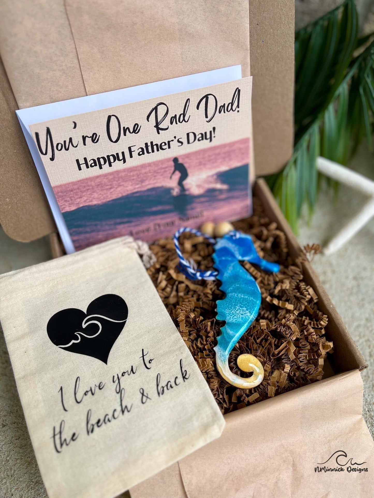 Seahorse Ornament Gift Box with Keepsake Gift Bag and Custom Card