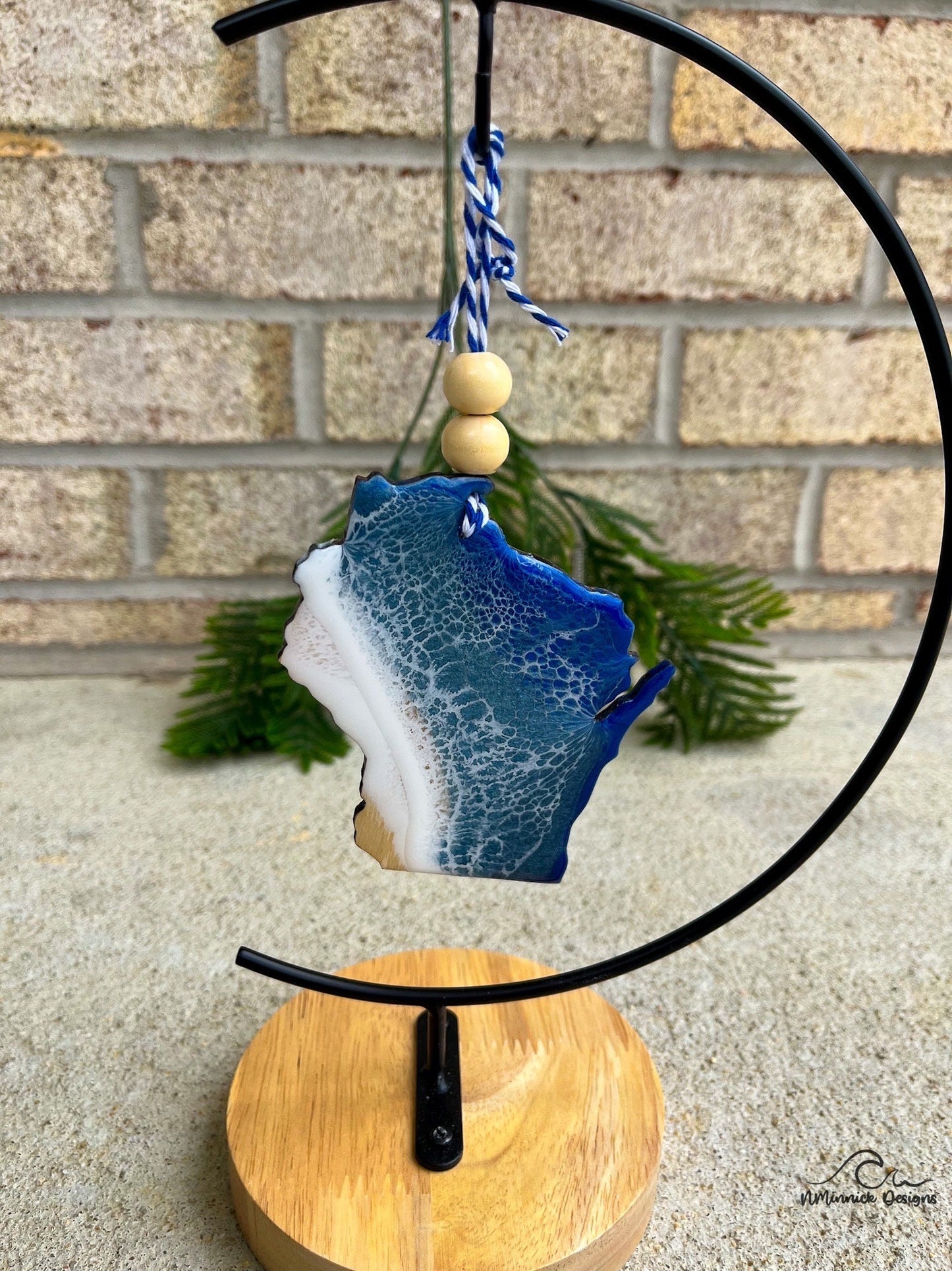 Wisconsin Lake Resin Christmas Ornament