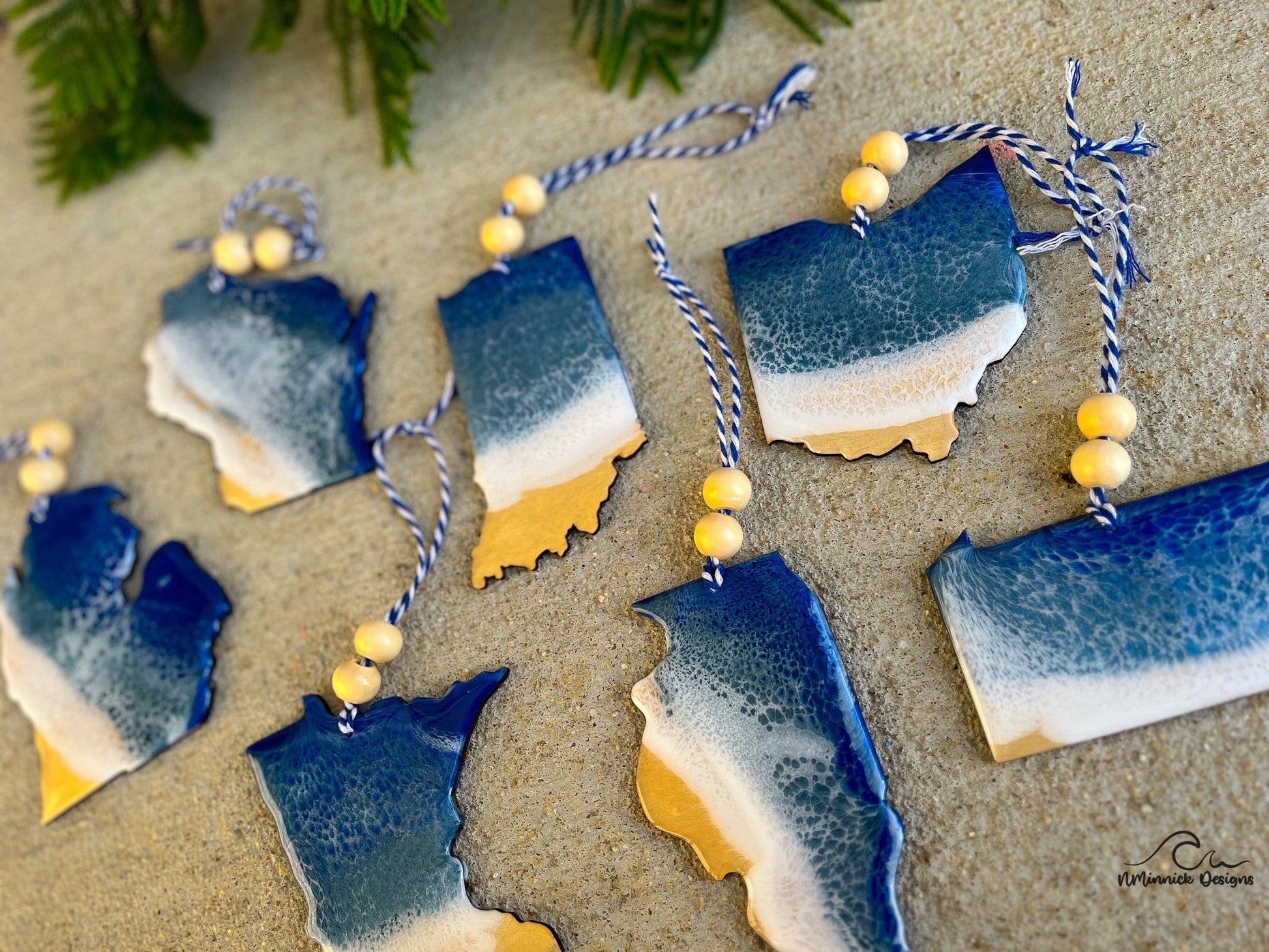 Minnesota State Lake Resin Christmas Ornament