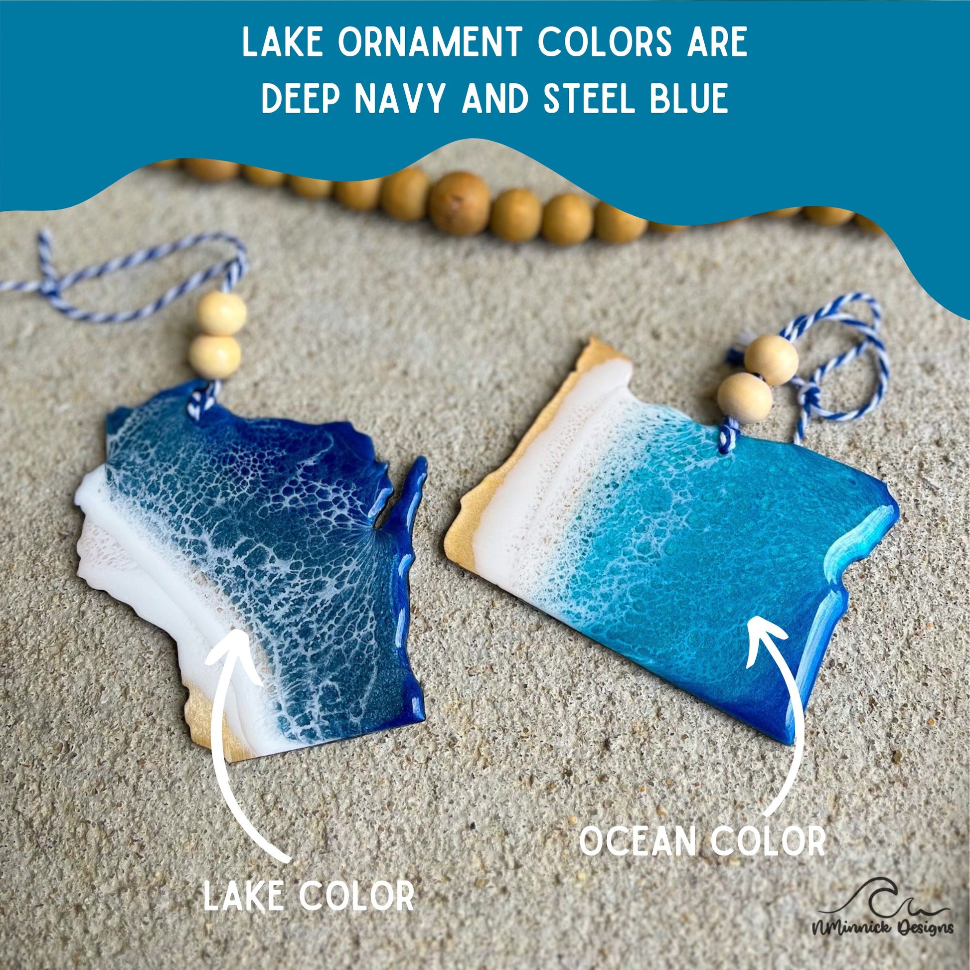 Wisconsin Lake Resin Christmas Ornament