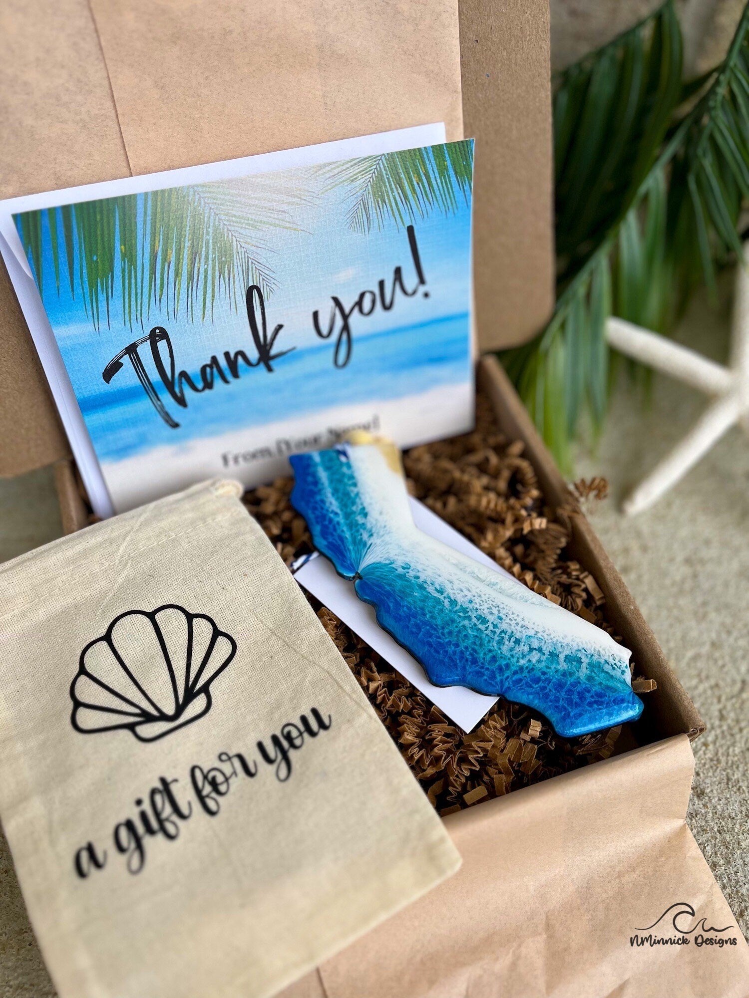 California Ornament Gift Box with Keepsake Ornament Gift Bag and Custom Card