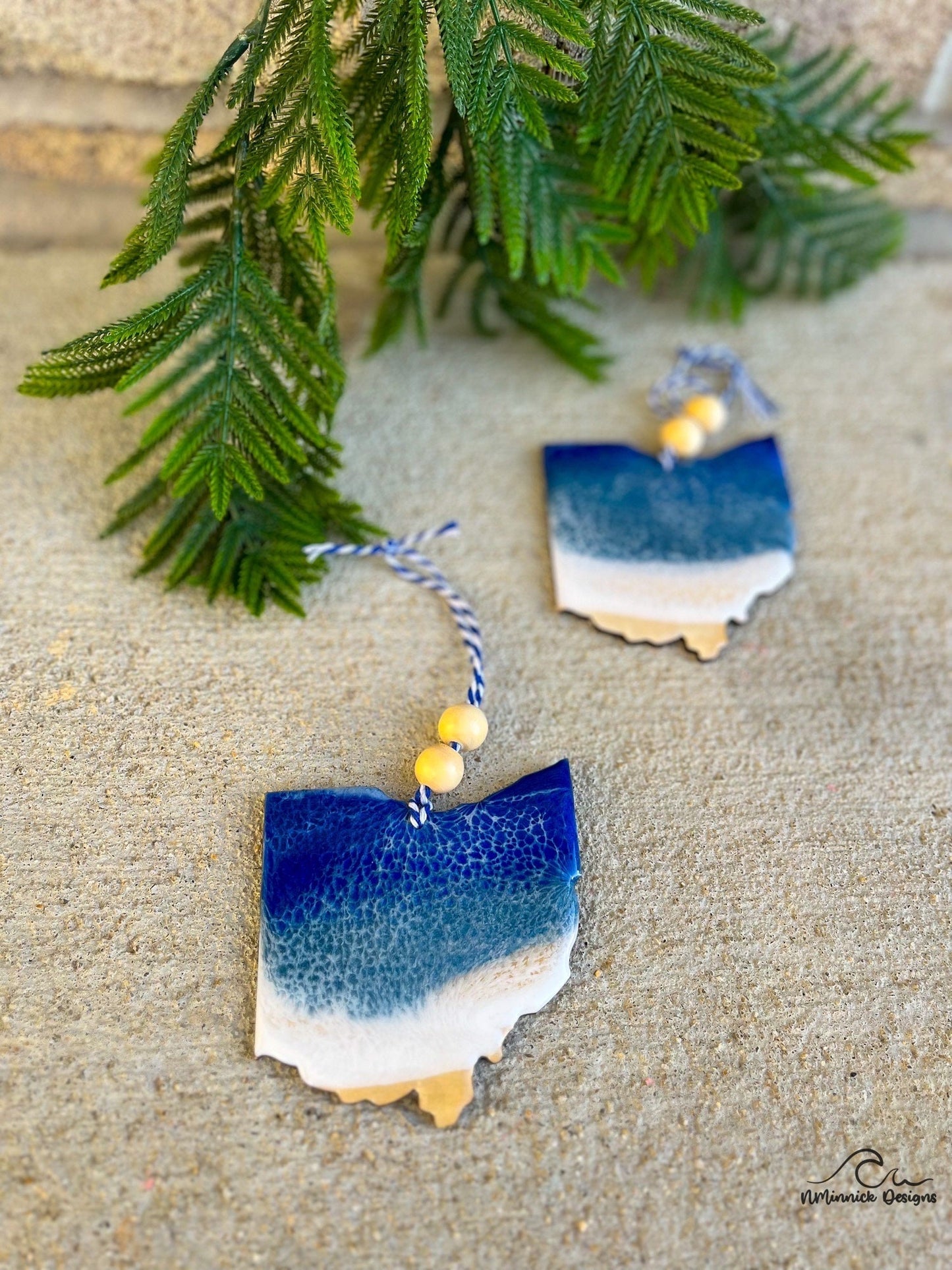 Ohio State Lake Resin Christmas Ornament