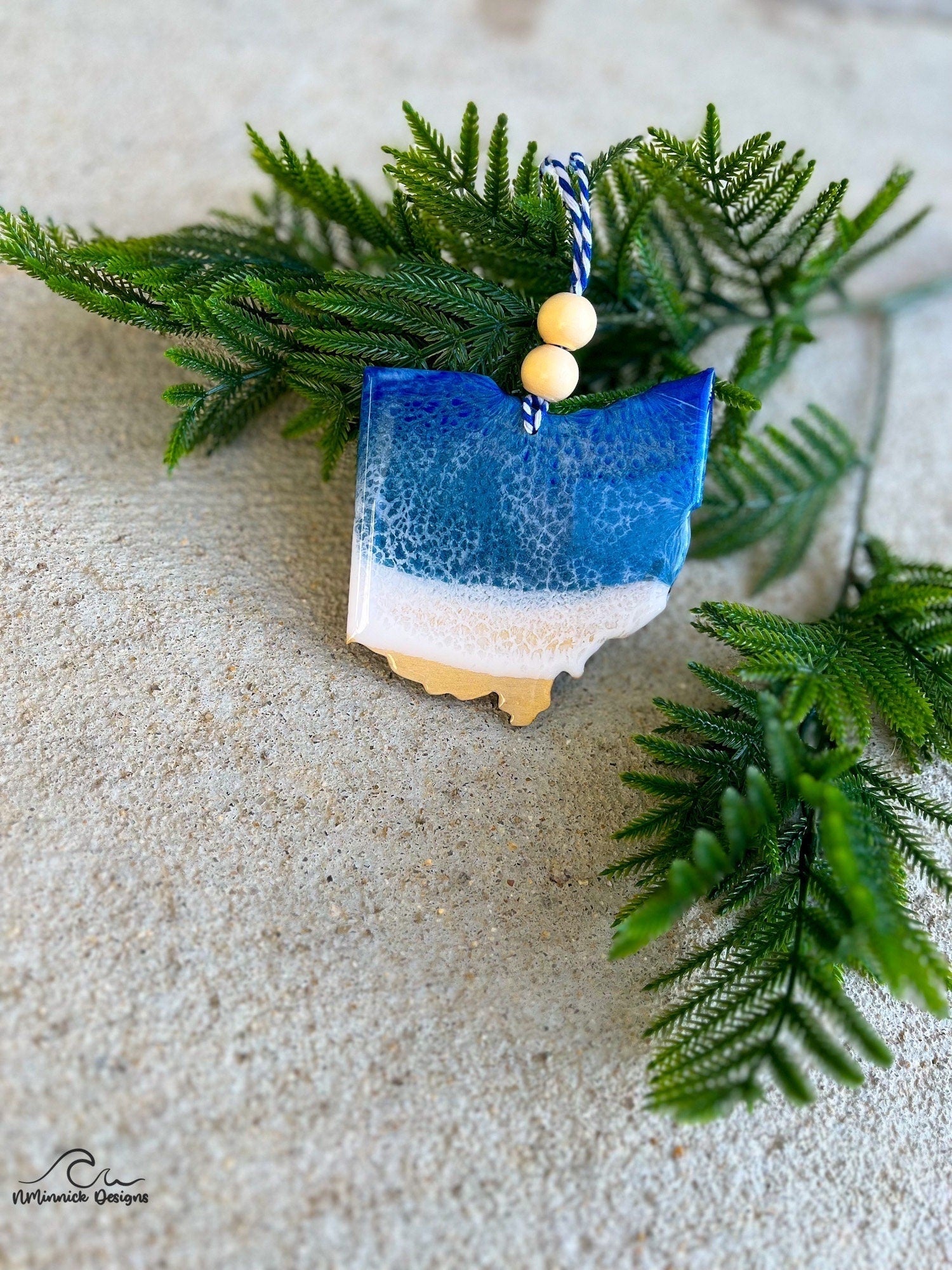 Ohio State Lake Resin Christmas Ornament