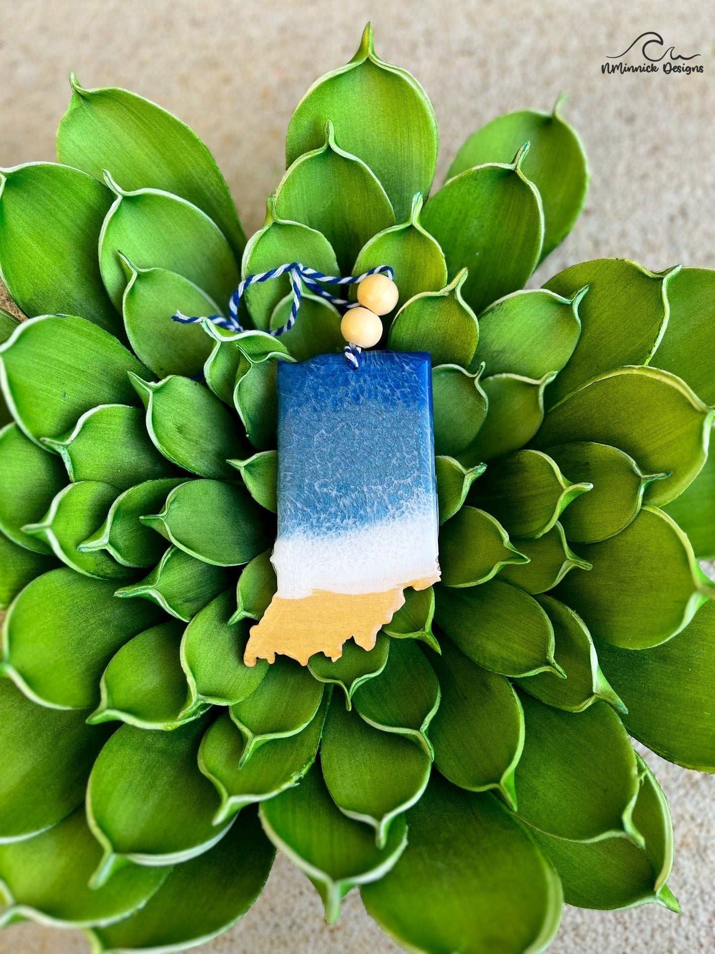 Indiana State Lake Resin Christmas Ornament
