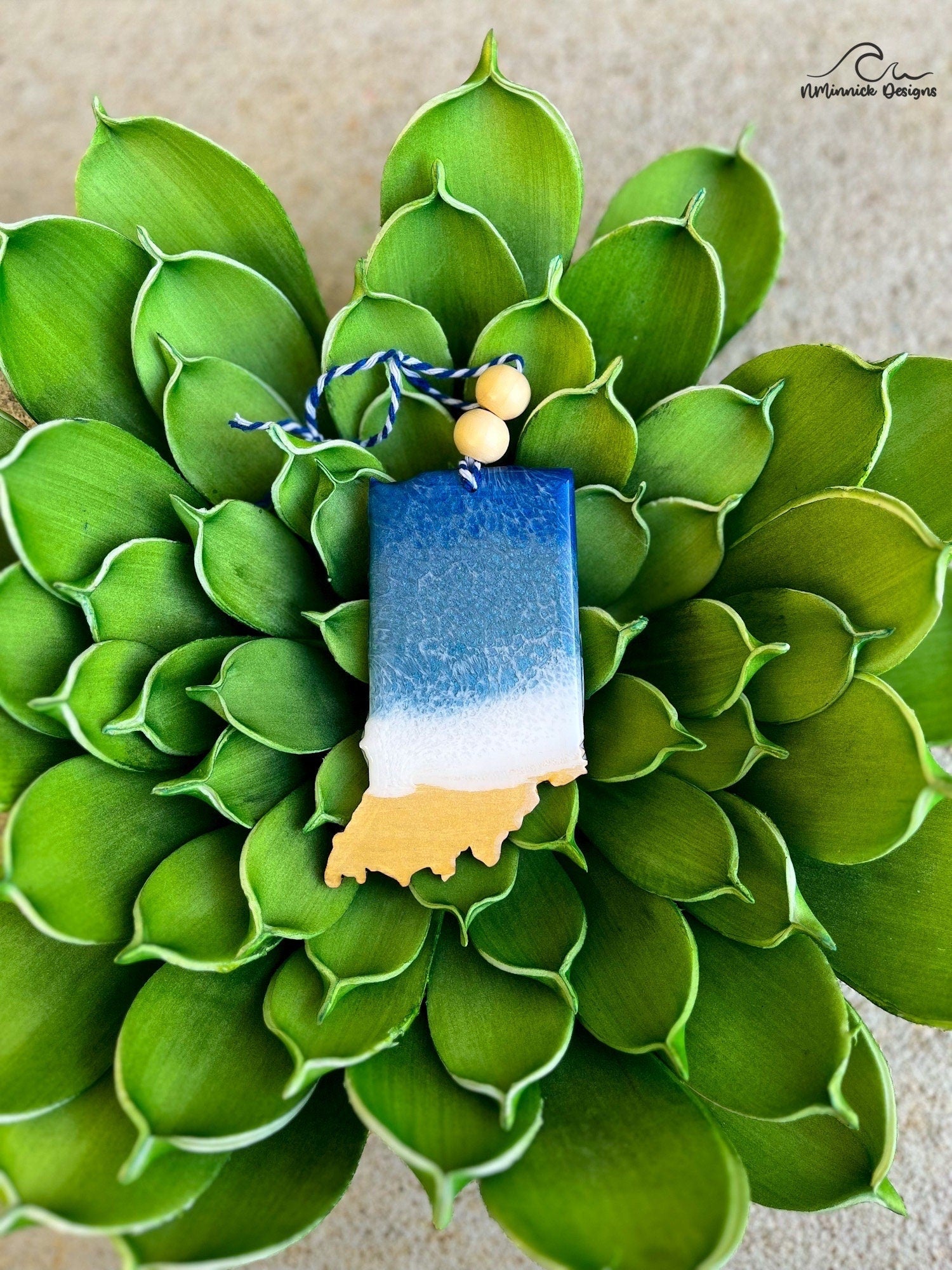 Indiana State Lake Resin Christmas Ornament