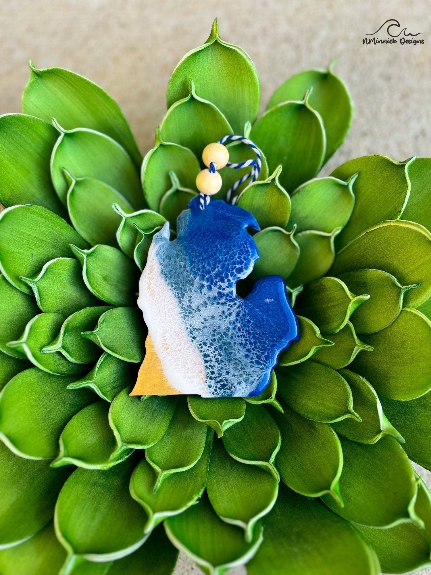 Michigan State Lake Resin Christmas Ornament