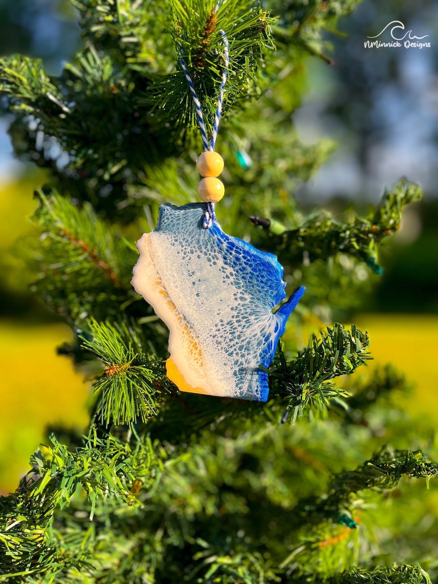 Wisconsin Lake Resin Christmas Ornament
