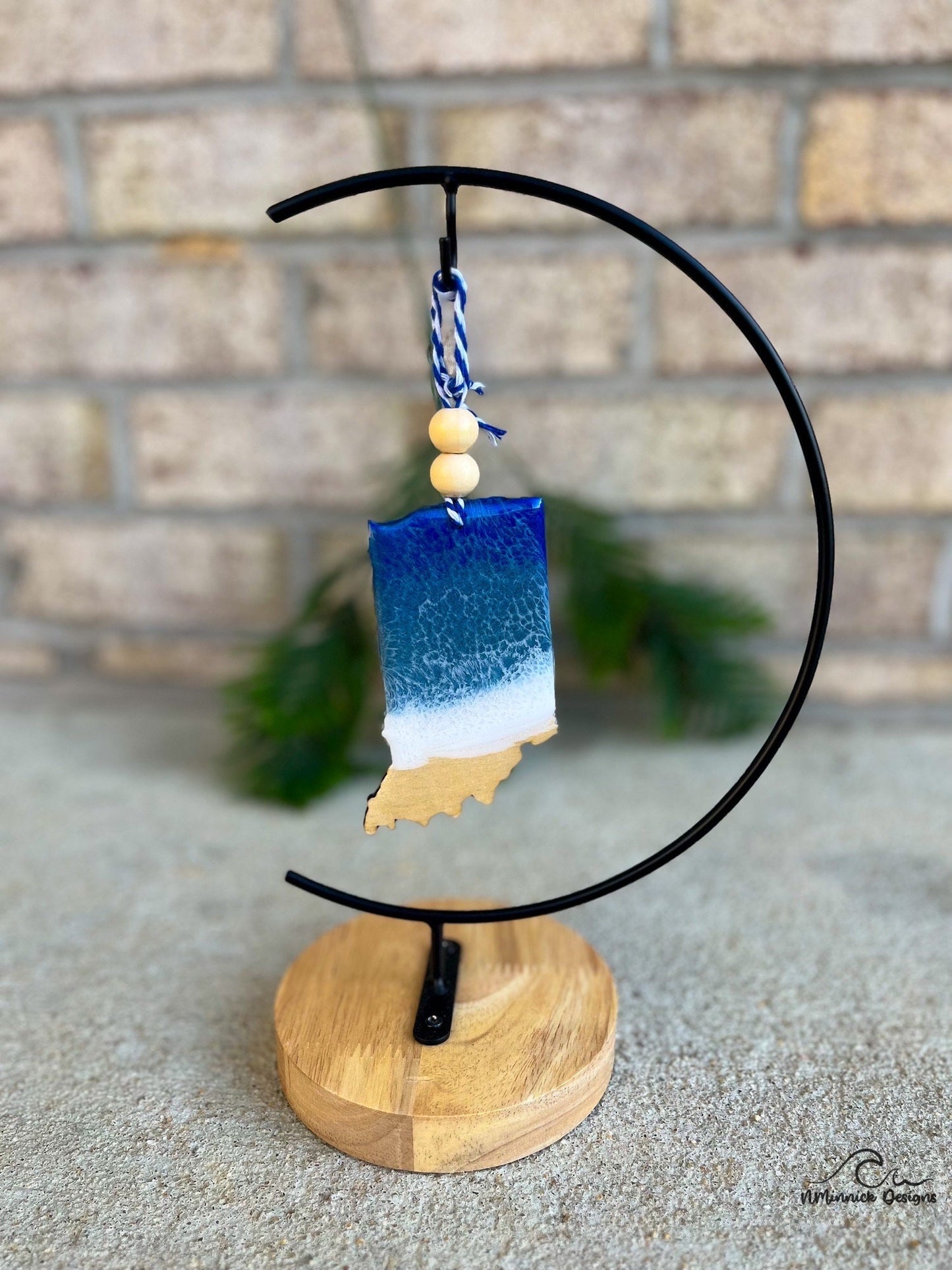 Indiana State Lake Resin Christmas Ornament