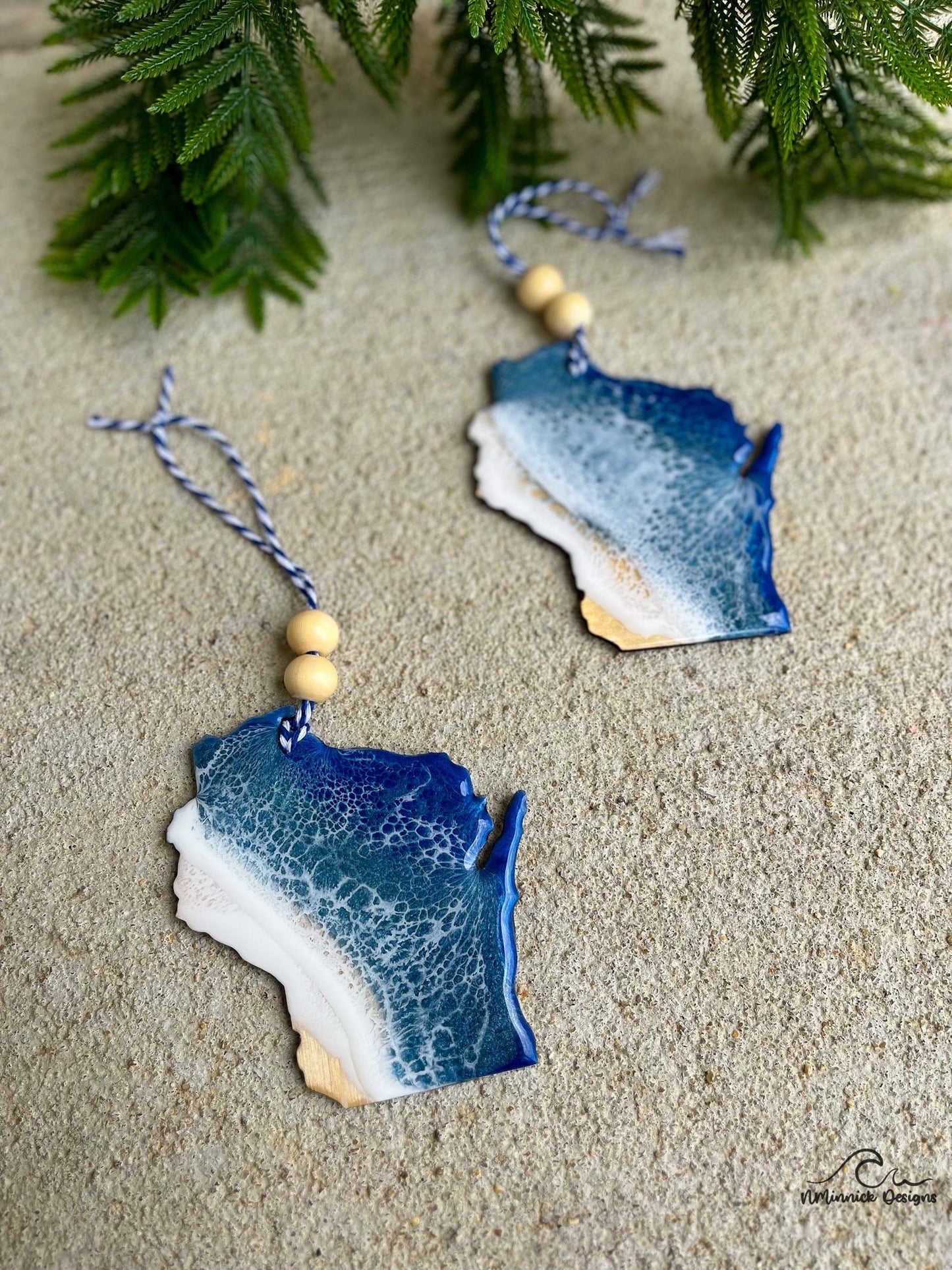 Wisconsin Lake Resin Christmas Ornament