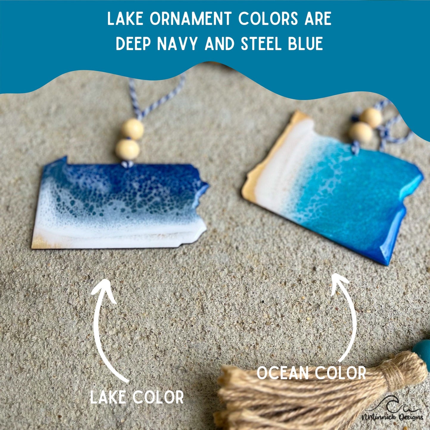 Pennsylvania State Lake Resin Christmas Ornament