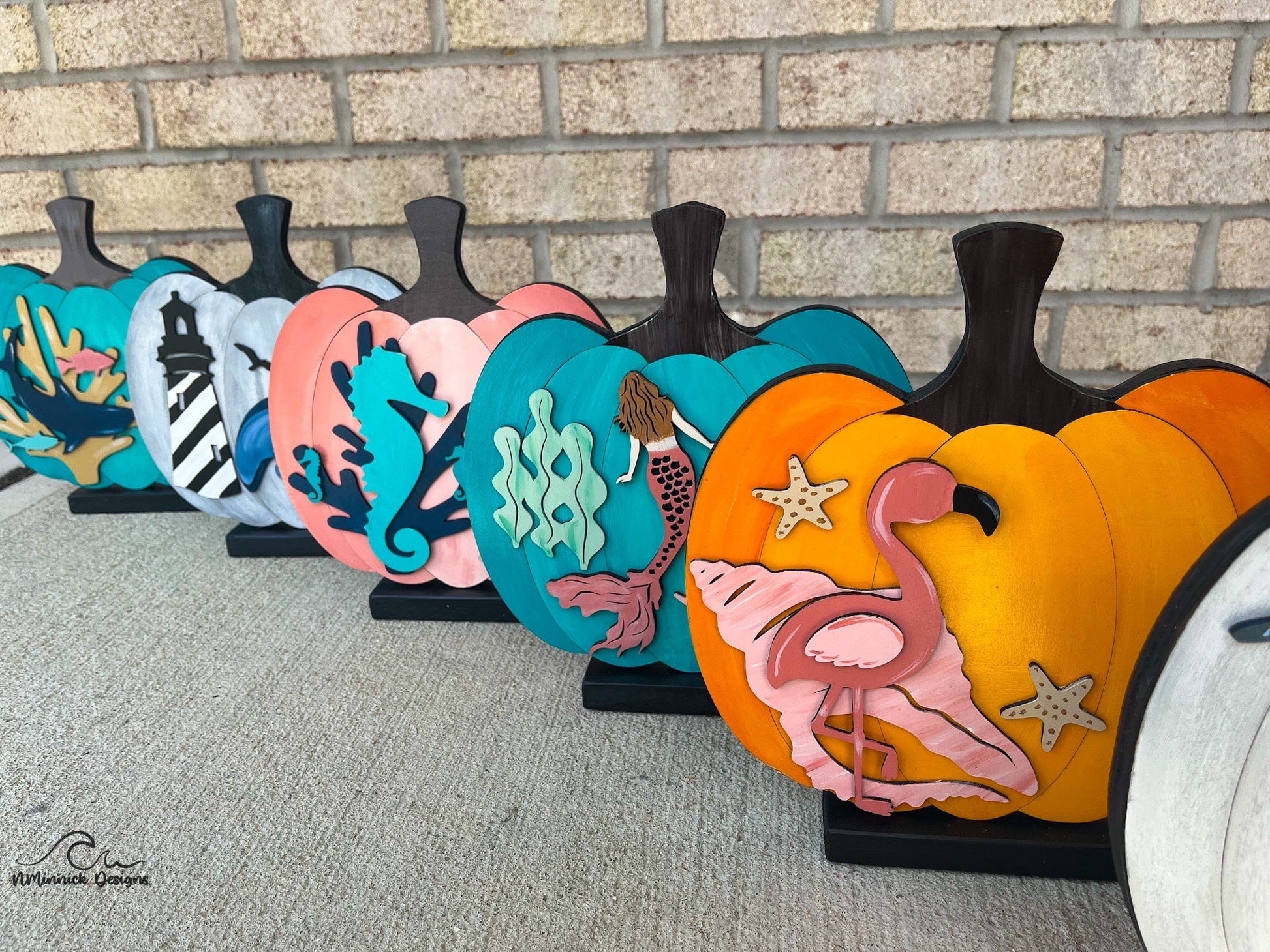 Coastal Pumpkin Fall Table Decor - Mermaid