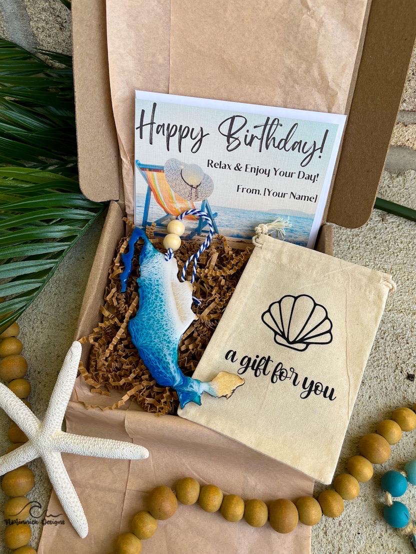 Mexico Ornament Gift Box with Ornament Keeper Bag and Custom Card, Coastal Christmas, Vacation Memories, Travel Gift, Christmas Gift Box